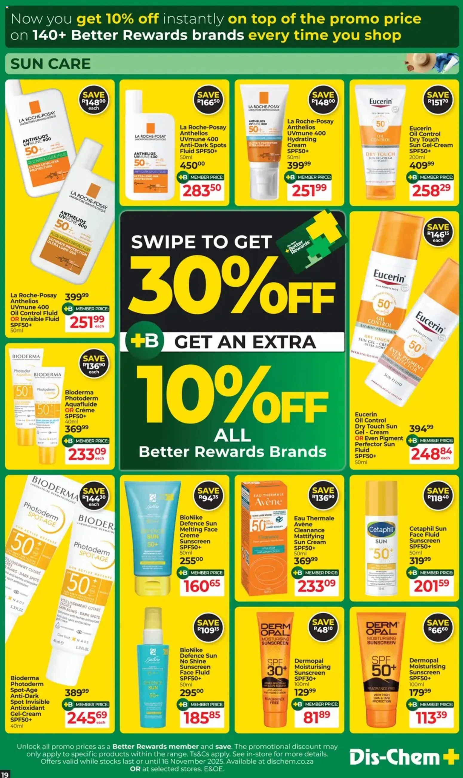 New Dis-Chem catalogue – valid from 21.10.2025 | Page: 19 | Products: Light, Oil, Fragrance, Sunscreen