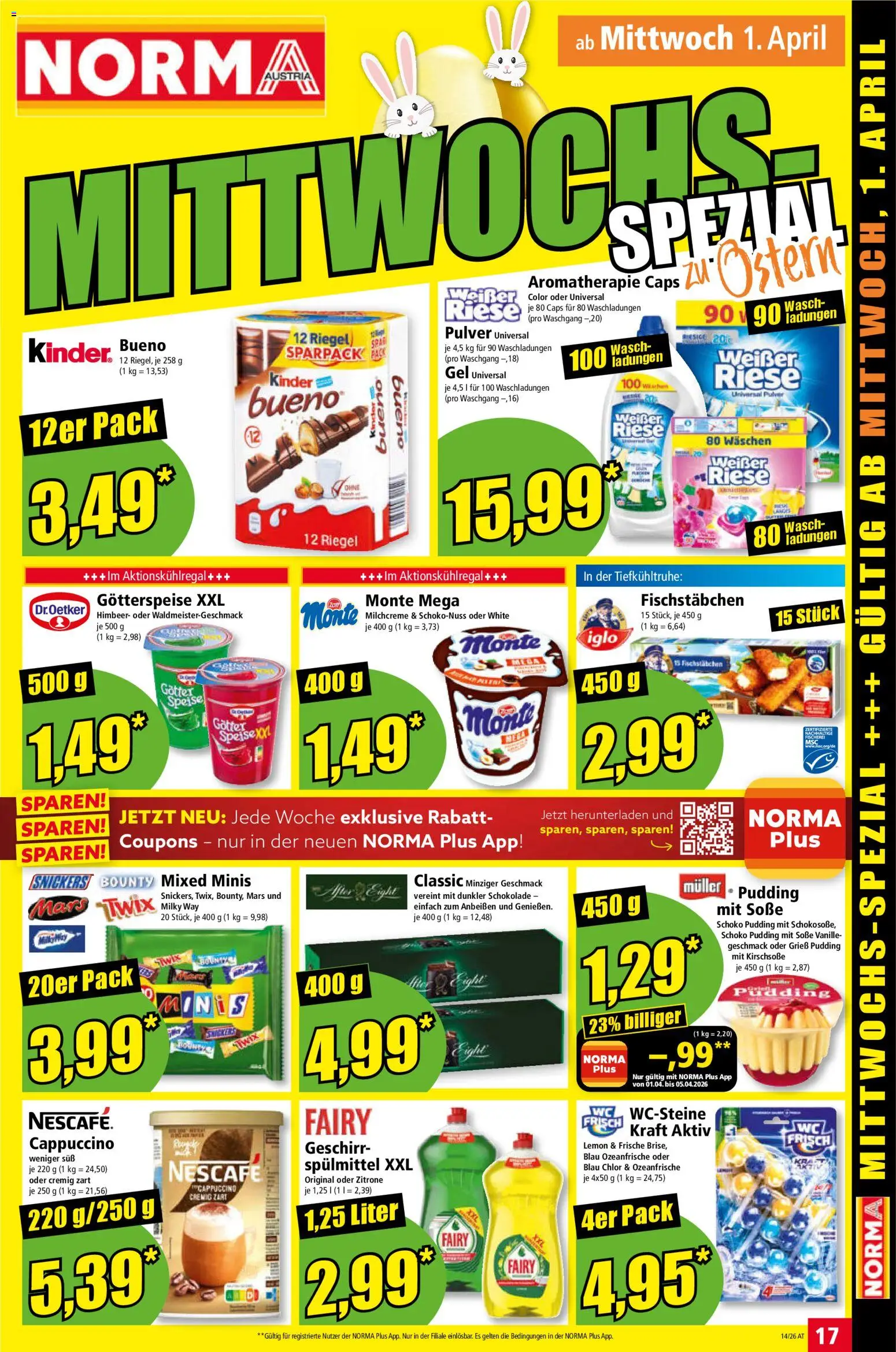 Norma Flugblatt gültig ab 30.03.2026 | Seite: 17 | Produkte: Soße, Matériel de rangement Fitness, Zitrone, Schokolade