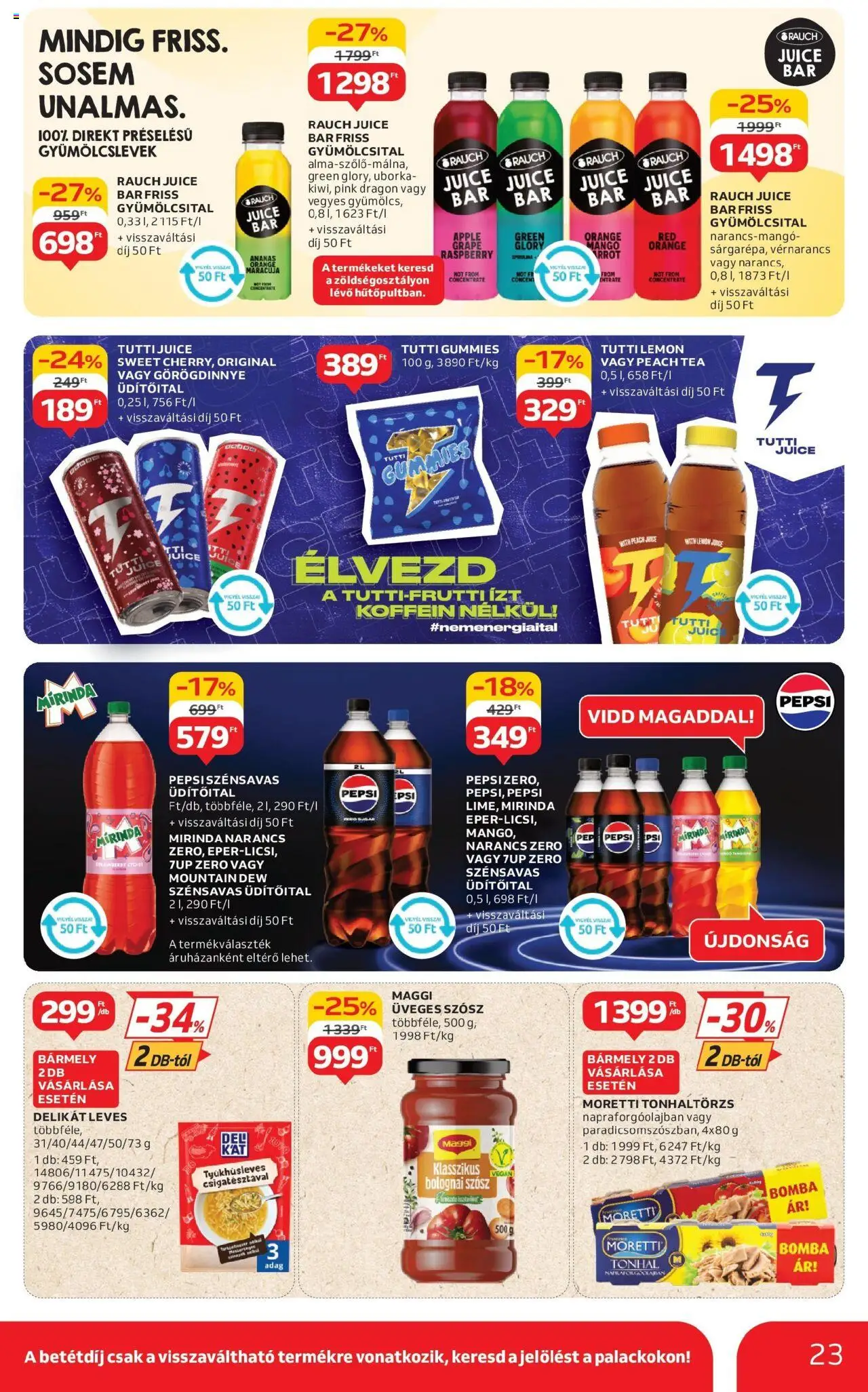 Auchan akciós ujság - amely érvényes a következő dátumtól: 12.06.2025 | Oldal: 23 | Termékek: Görögdinnye, Gyümölcsital, Tea, Uborka
