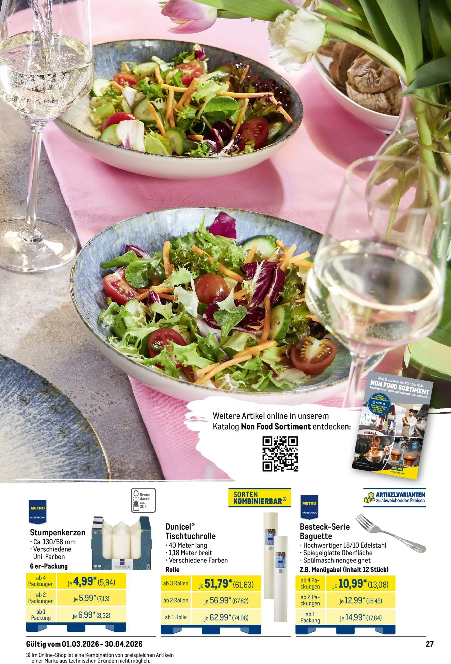 Metro Saisonkatalog Frühlings-Genuss – gültig ab 01.03.2026 | Seite: 27 | Produkte: Tisch, Küche, Baguette