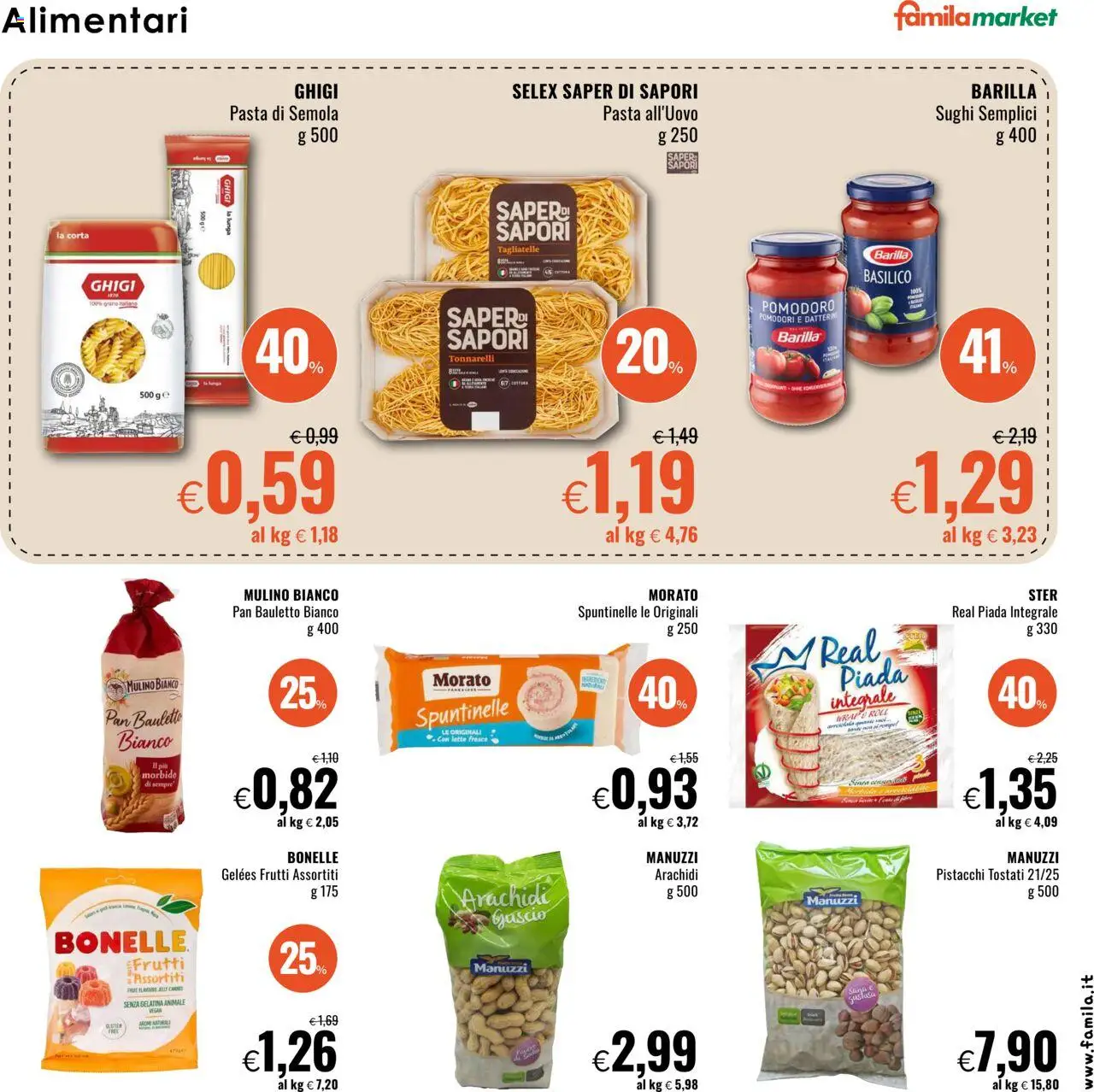 Volantino Famila del 31.07.2025 | Pagina: 11 | Prodotti: Tagliatelle, Pasta, Basilico, Arachidi