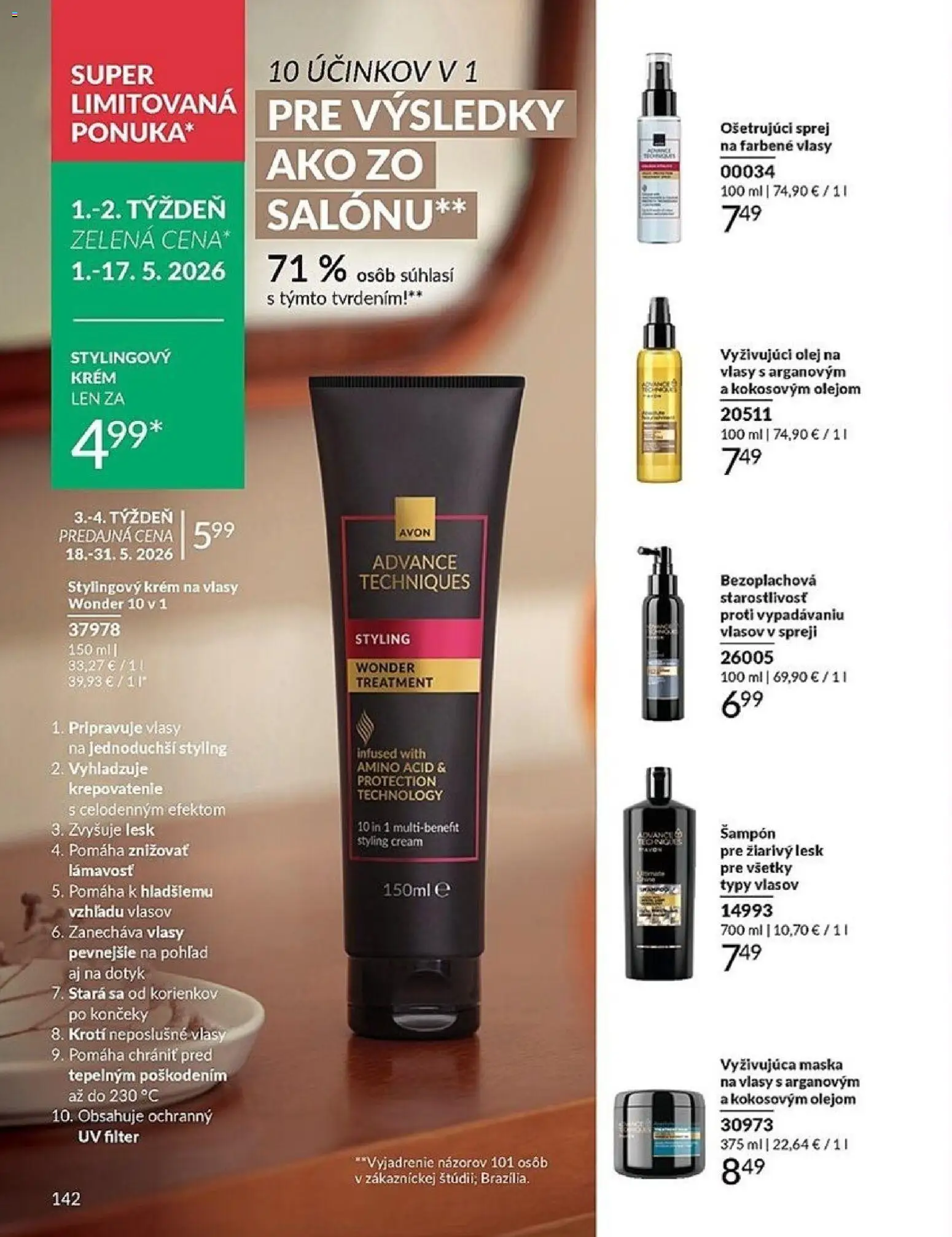 Nové Avon akcie – leták je platný od 01.05.2026 | Strana: 142 | Produkty: Olej, Šampón, Maska, Krém