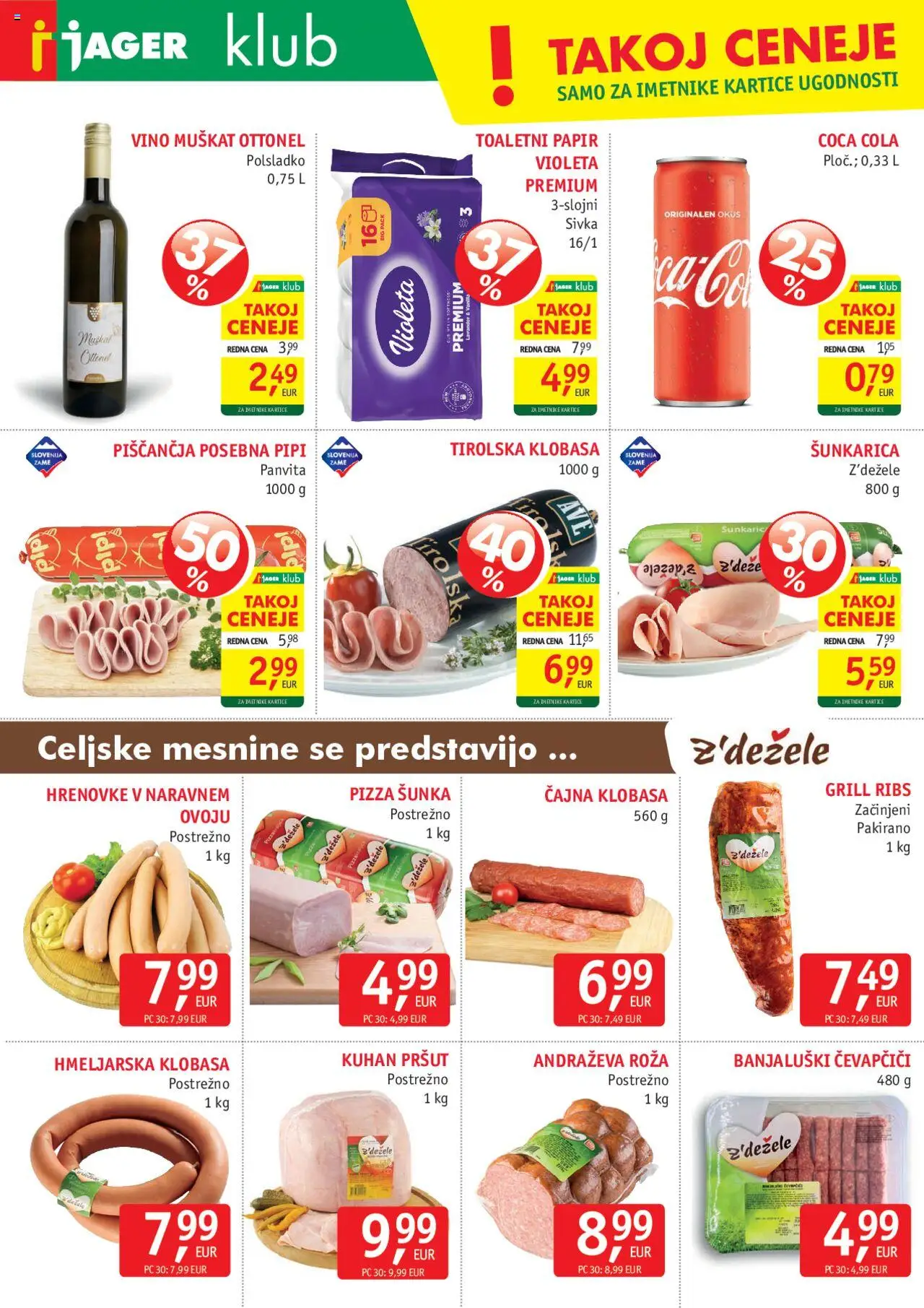 Novi Jager katalog ponudbe – veljaven od 10.09.2025 | Stran: 4 | Izdelki: Hrenovke, Toaletni papir, Čevapčiči, Grill
