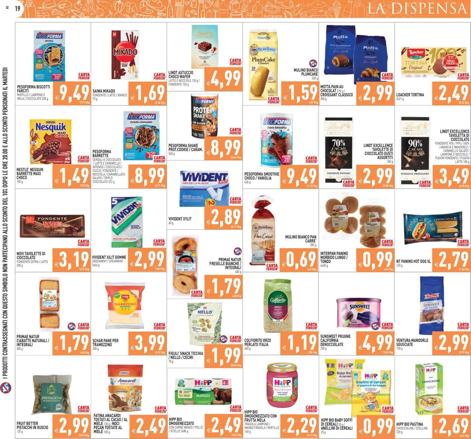 Volantino PIM Supermercati del 29.04.2026 | Pagina: 19 | Prodotti: Cioccolato, Mango, Mandorle, Arancia