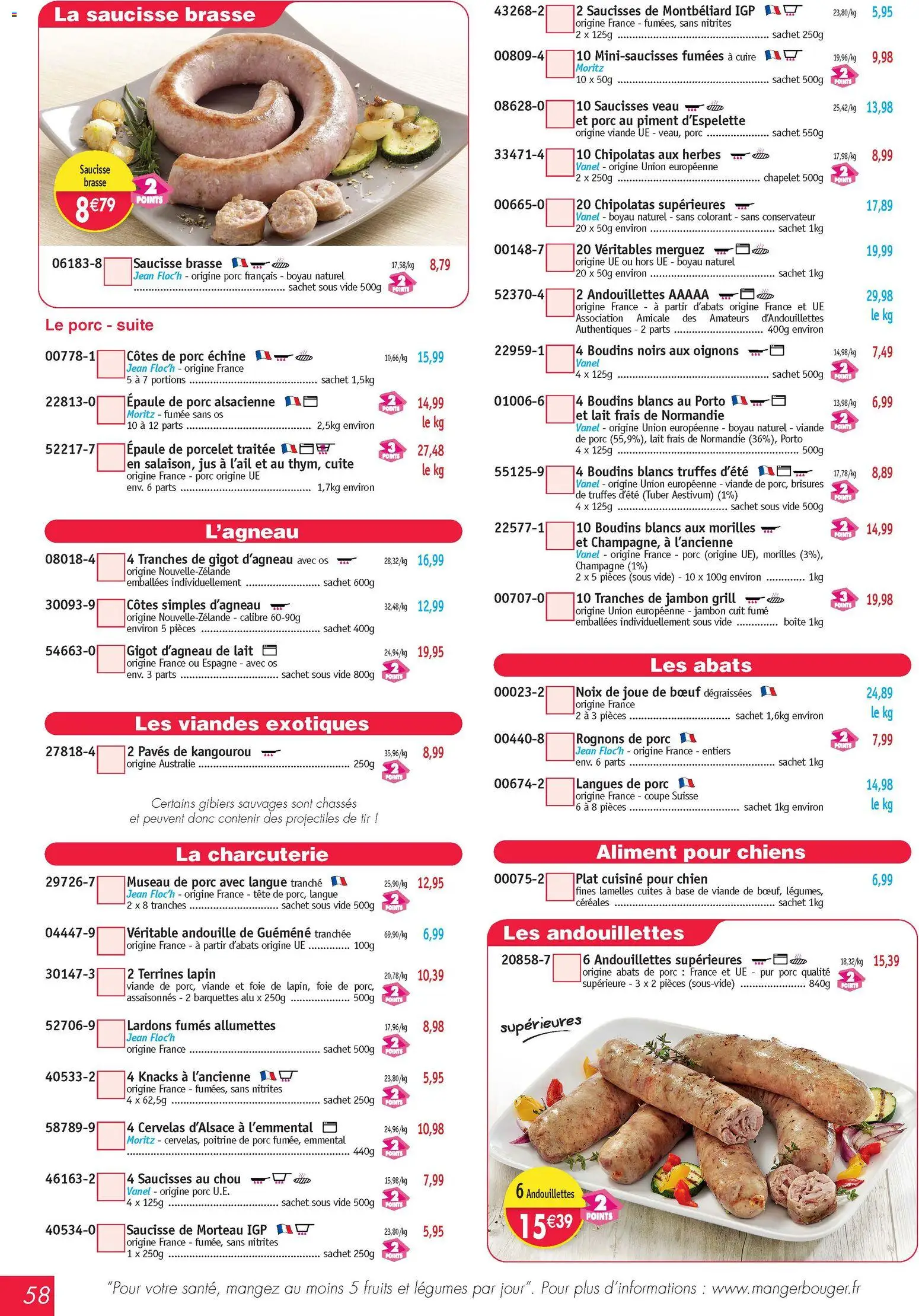 {H1} | Page: 58 | Produits: Épaule de porc, Base, Jambon, Céréales