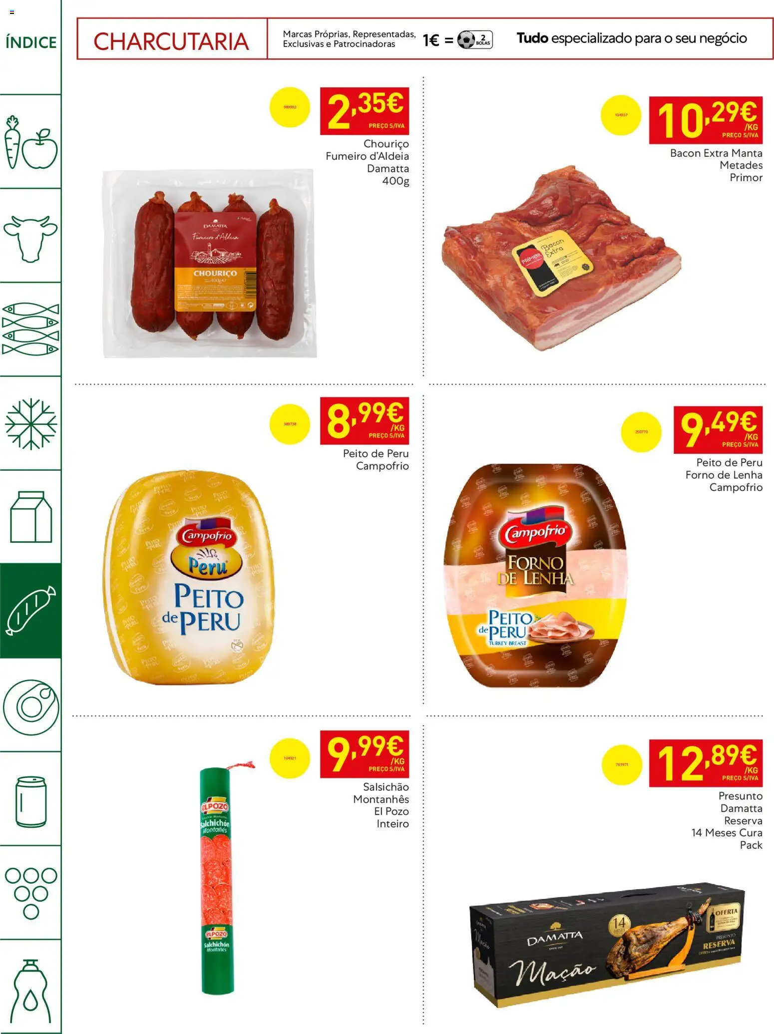 Recheio - Horeca Bons Negócios Madeira │ válido de 14.04.2026 | Página: 14 | Produtos: Peito de peru, Peru, Presunto, Chouriço