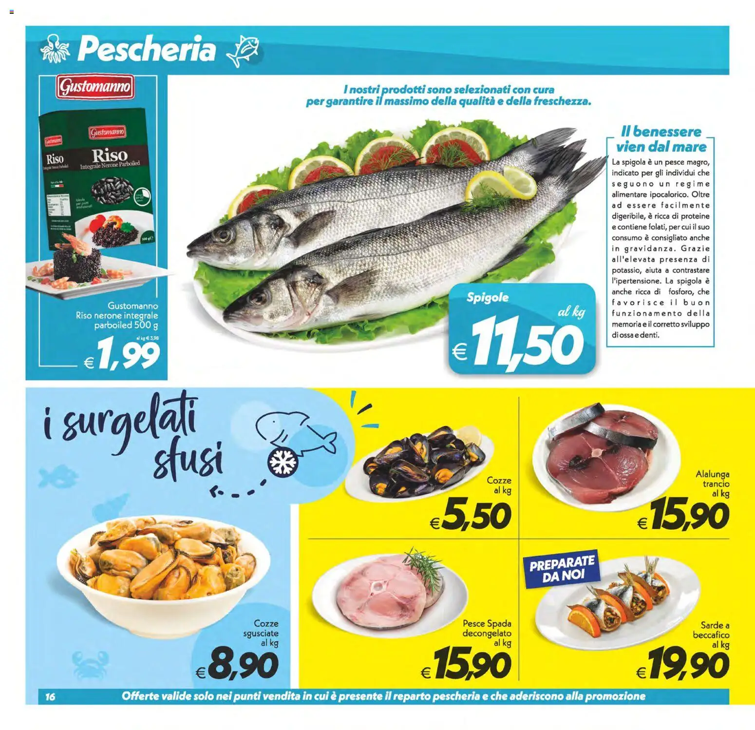 Volantino SuperConveniente del 28.04.2026 | Pagina: 16 | Prodotti: Riso, Pesce, Spigola, Pesce spada