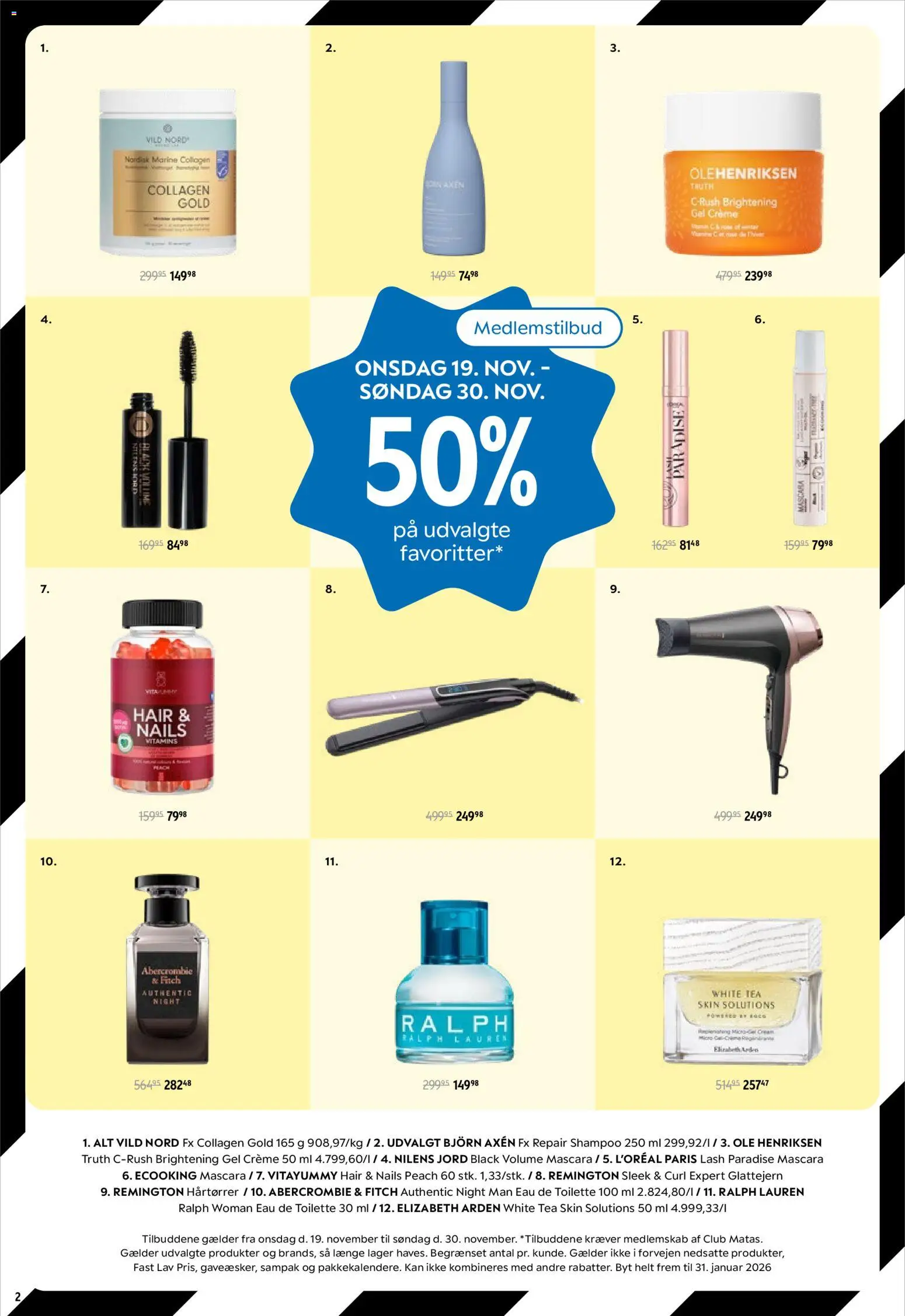 Matas tilbudsavis – gyldig fra 19.11.2025 | Side: 2 | Produkter: Eau de toilette, Shampoo, Creme, Glattejern