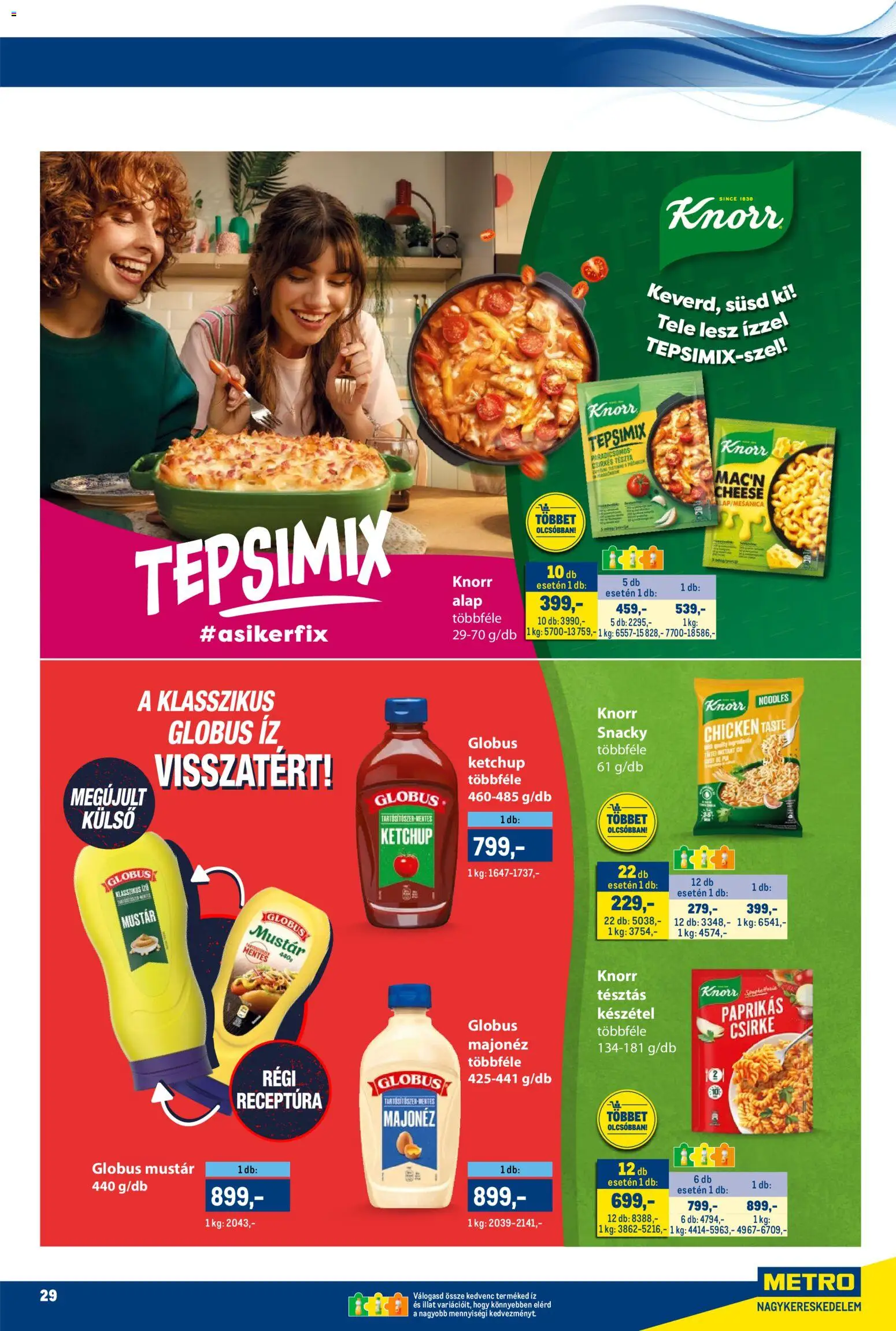 Metro akciós ujság - amely érvényes a következő dátumtól: 15.11.2025 | Oldal: 29 | Termékek: Ketchup, Mustár, Majonéz, Készétel