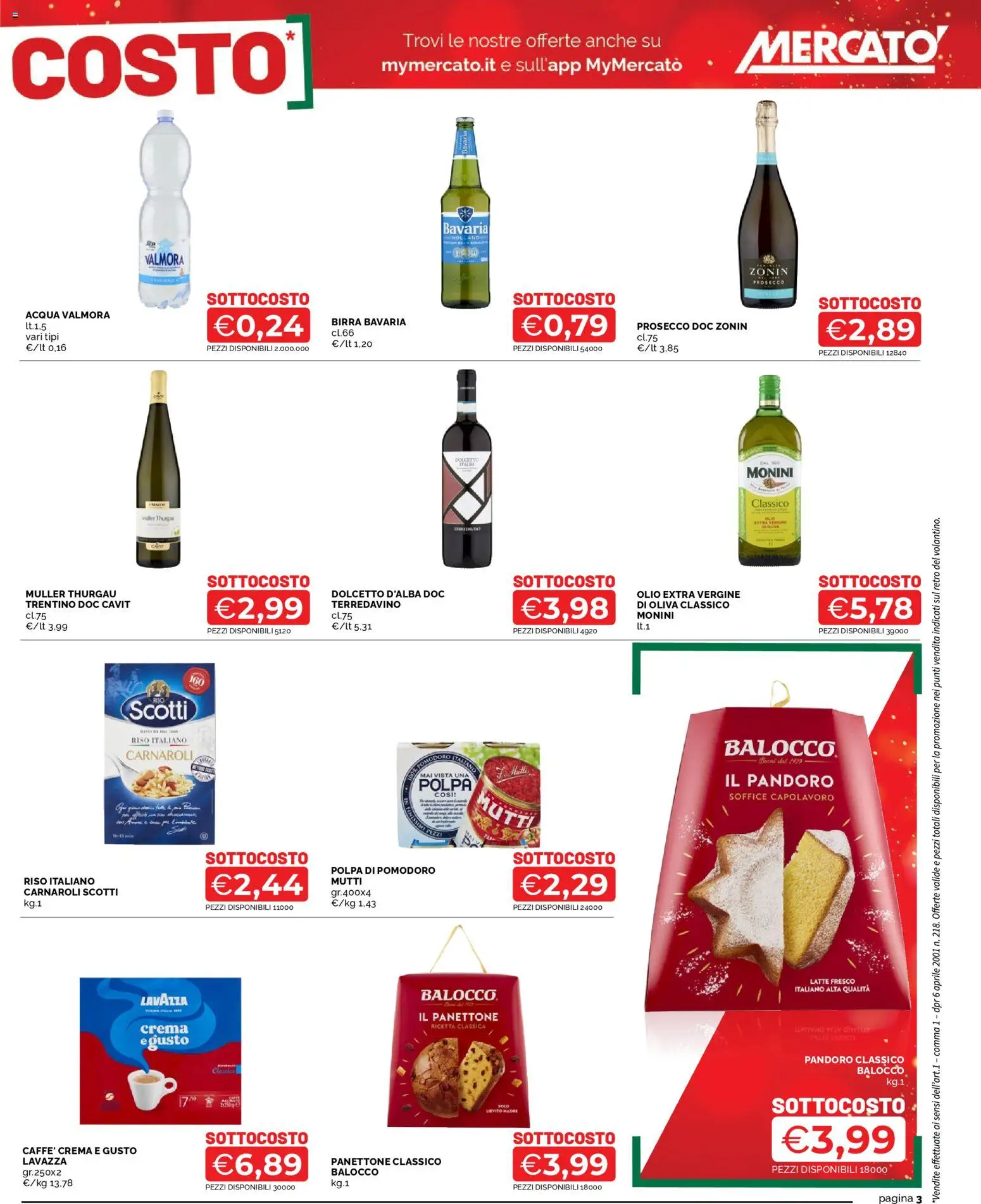Volantino Mercatò del 04.12.2025 | Pagina: 3 | Prodotti: Crema, Birra, Prosecco, Lavazza