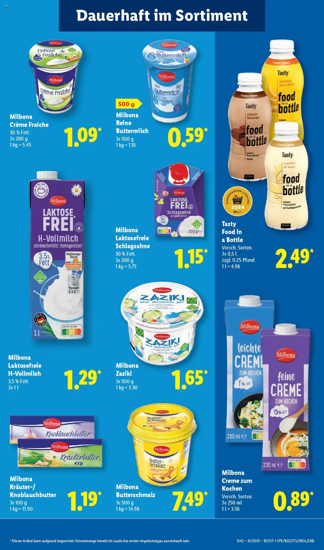 Lidl Prospekt München – gültig ab 06.10.2025 | Seite: 13 | Produkte: Butterschmalz, Buttermilch, Butter, Creme