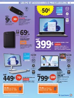 E.Leclerc - Prévisualisation de CLE USB 3.0 ULTRA, CLE USB 3.0 ULTRA SanDisk, GARANTIE LÉGALE 2 ANS. Vitesse de transfert allant jusqu'à 100Mo/s. Autres coloris et capacités disponibles à des prix différents. valide à partir de 03.02.2026 | Page: 9