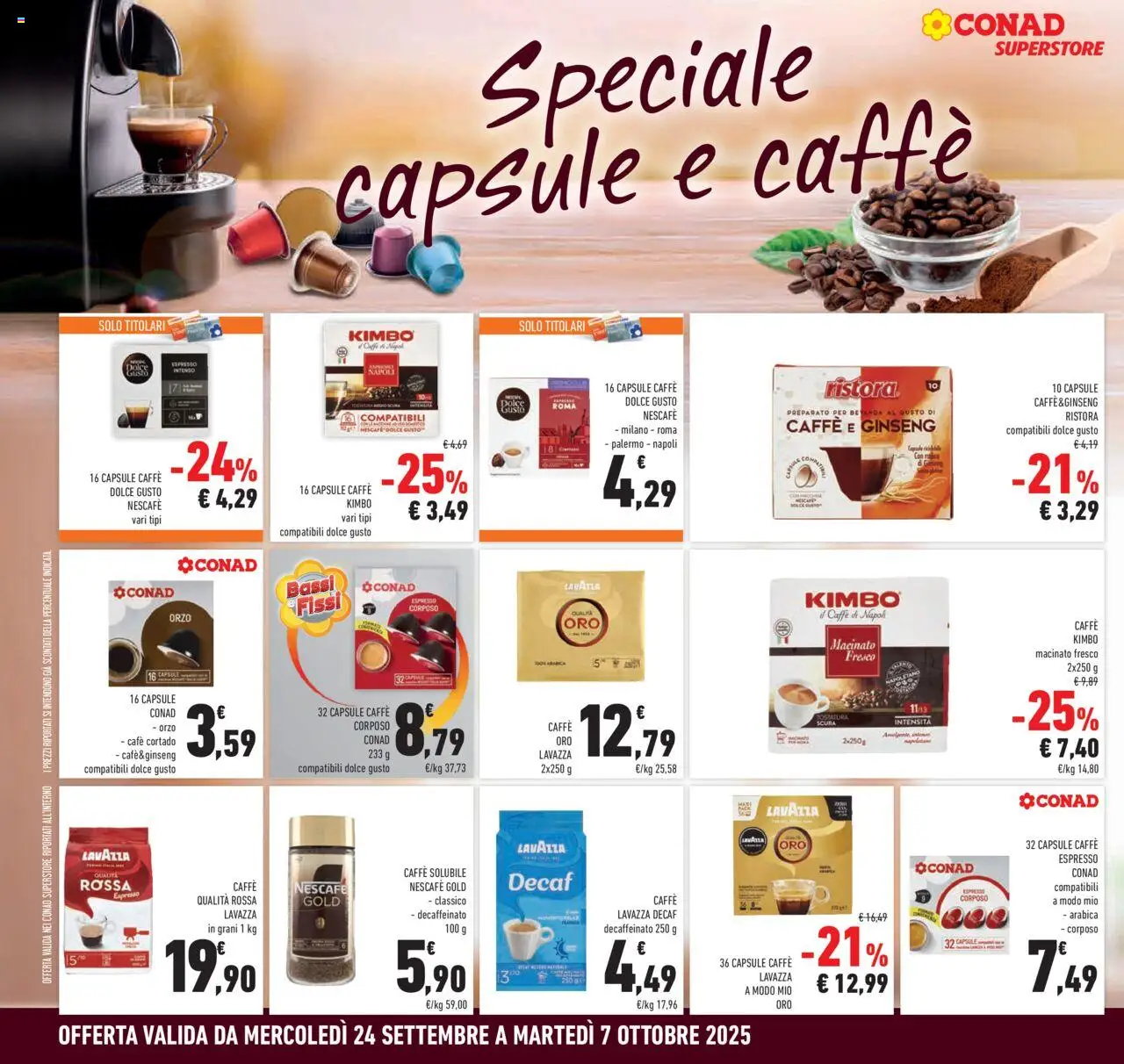 Volantino Conad del 24.09.2025 | Pagina: 26 | Prodotti: Caffè, Lavazza, Macinato