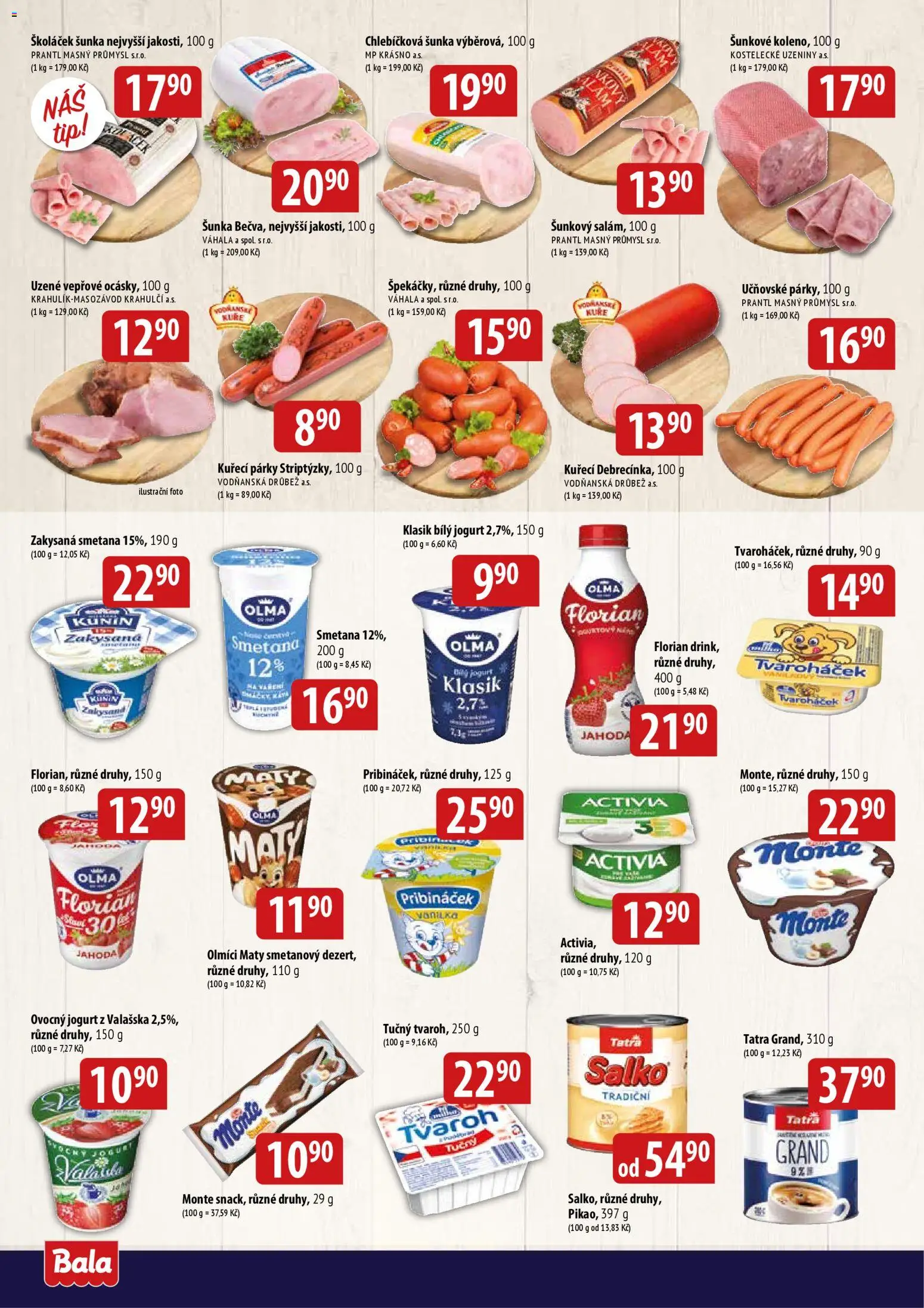 BALA velký leták od 18.03.2026 | Strana: 2 | Produkty: Smetana, Tvaroh, Zakysaná smetana, Kuře