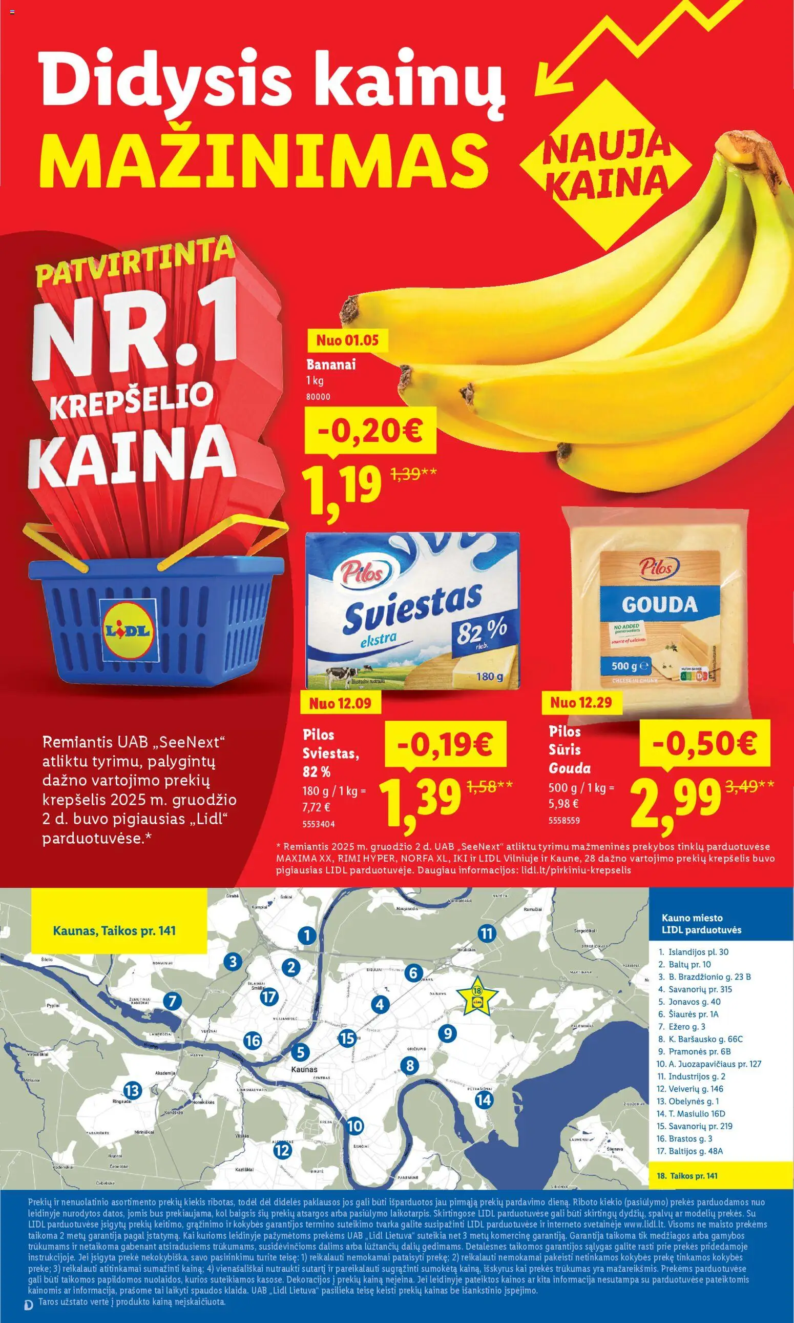 LIDL akcijos nuo 19.01.2026 | Puslapis: 4 | Prekių: Sūris, Sviestas, Krepšelis, Bananai