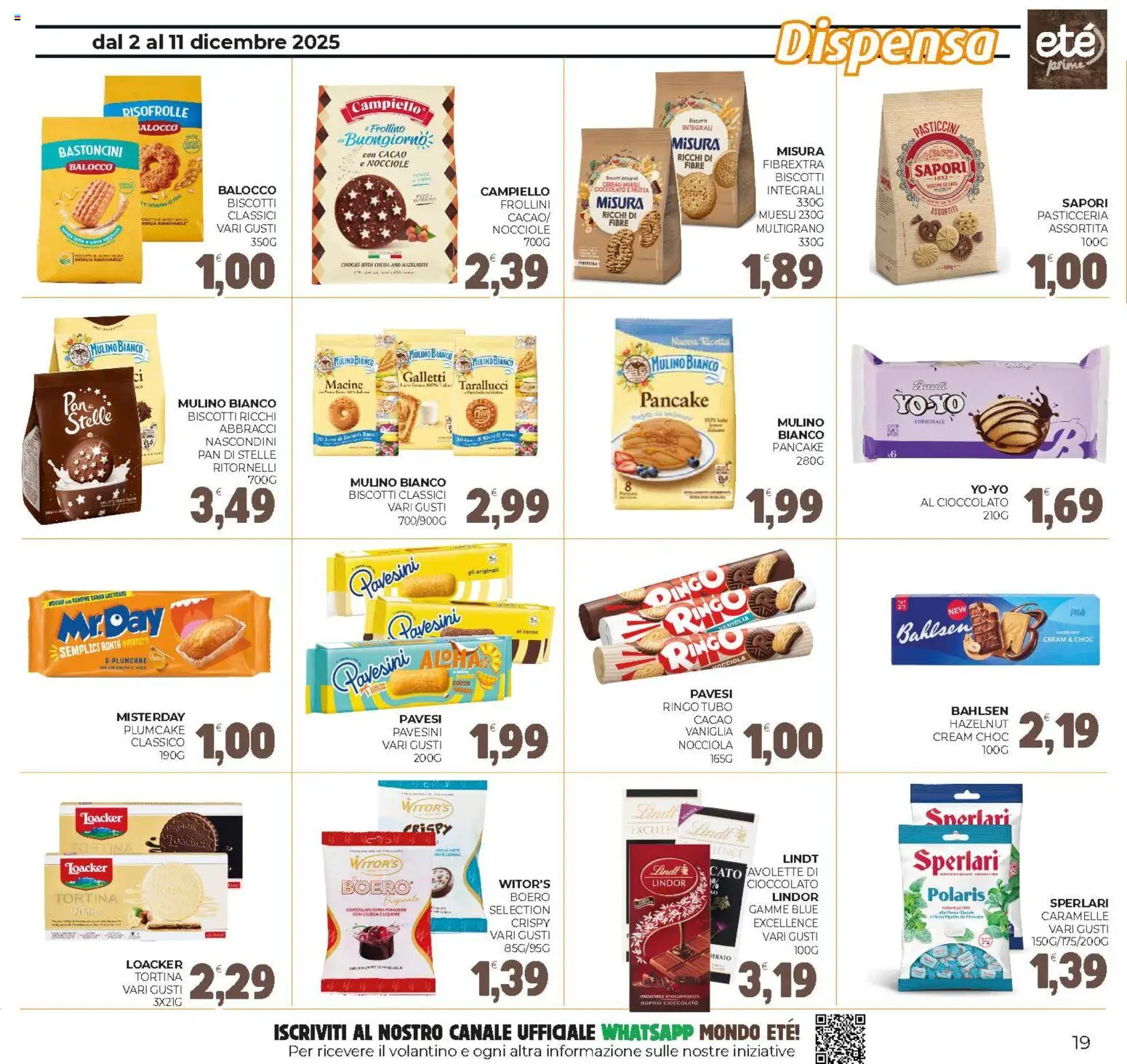 Volantino Eté del 02.12.2025 | Pagina: 19 | Prodotti: Caramelle, Nocciole, Plumcake, Frollini