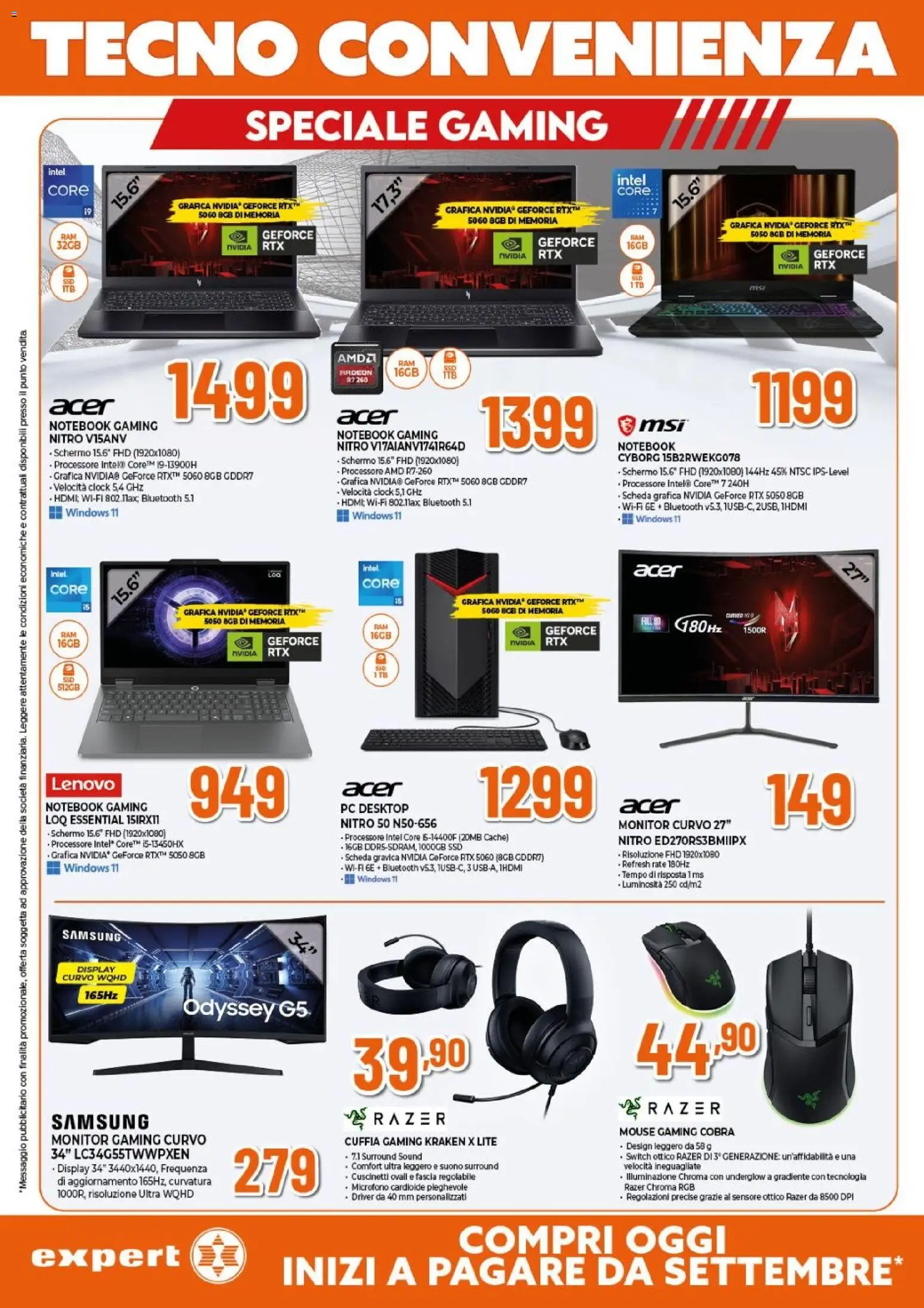Volantino Expert del 26.03.2026 | Pagina: 9 | Prodotti: Monitor, Mouse, Microfono, Samsung