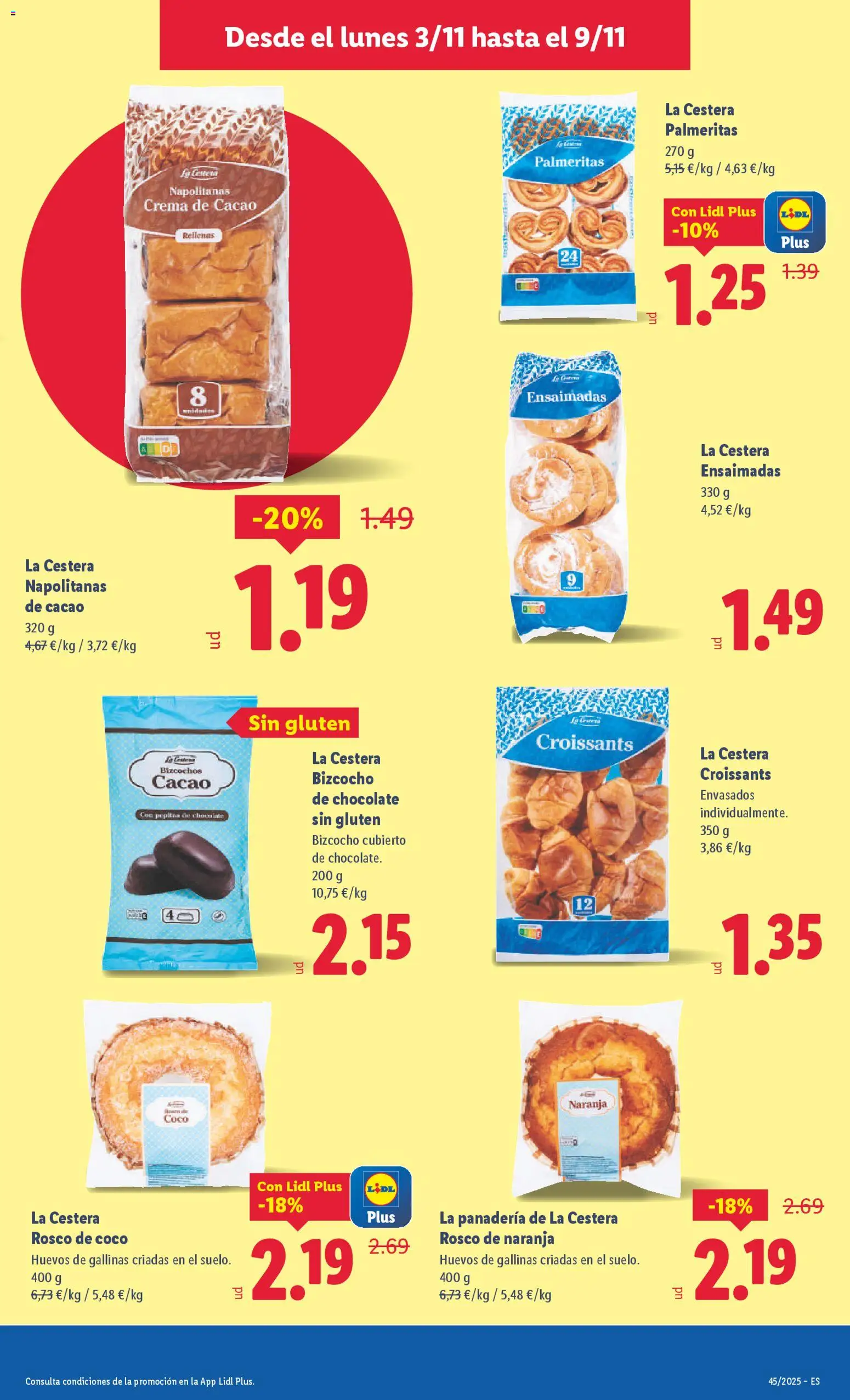 Lidl folleto │ válido desde el 03.11.2025 | Página: 19 | Productos: Huevos, Chocolate, Crema de cacao, Panadería
