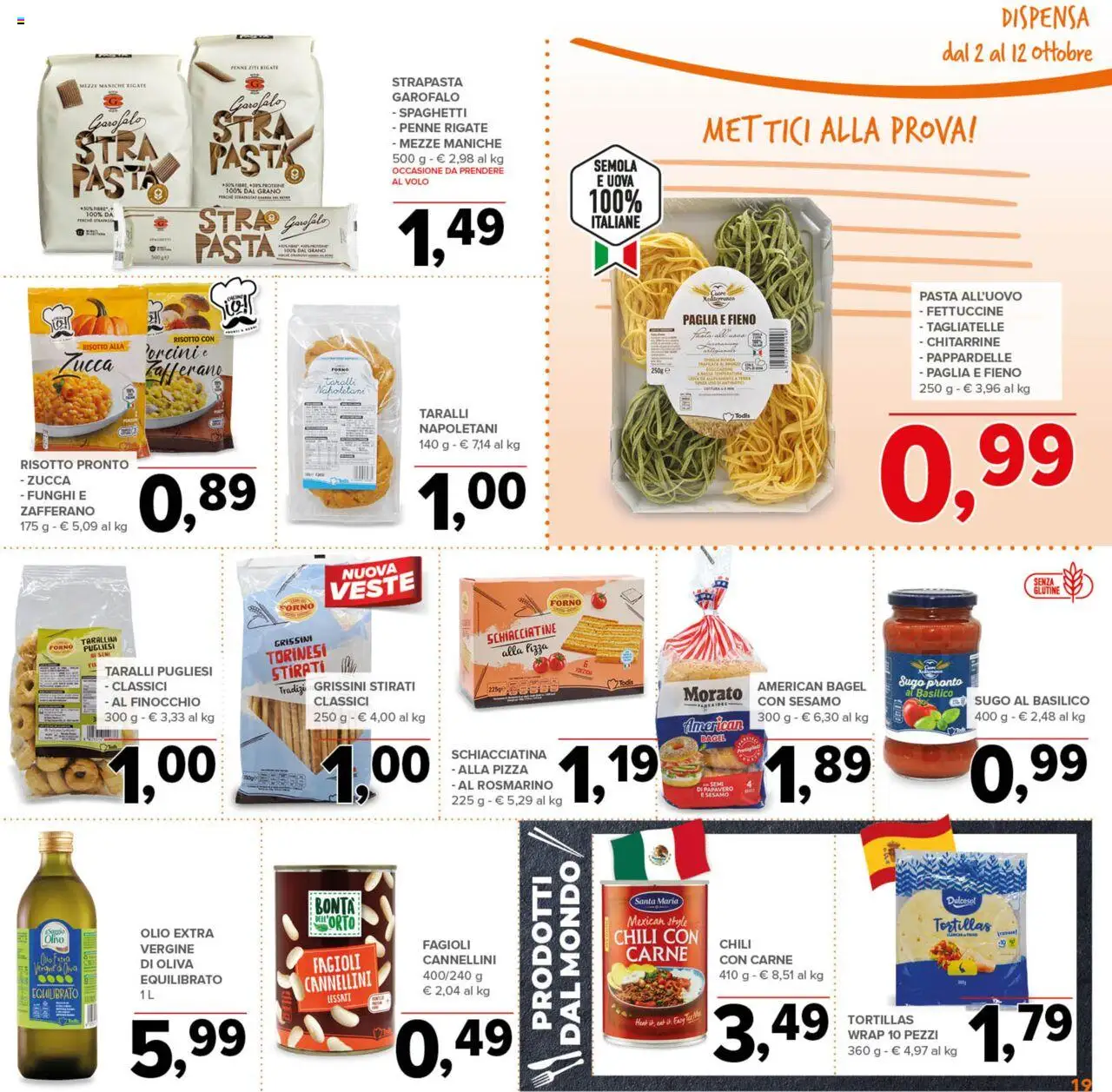 Volantino Todis del 02.10.2025 | Pagina: 19 | Prodotti: Uova, Pizza, Fagioli, Forno