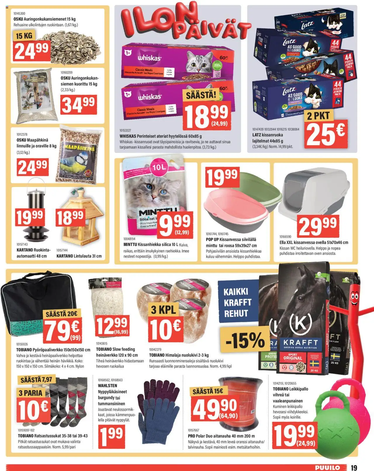 Puuilo tarjoukset – voimassa 29.09.2025 alkaen | Sivu: 19 | Tuotteet: Minttu, WC, Kissanhiekka, Kissanruoka
