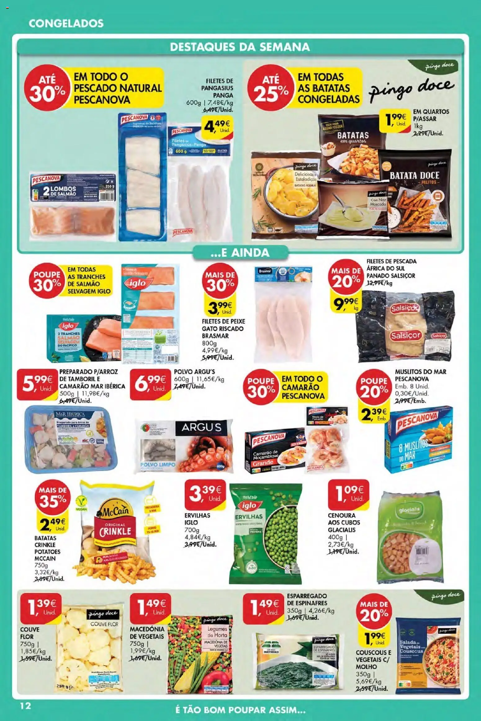 Pingo Doce Poupe Esta Semana Açores │ válido de 09.04.2026 | Página: 12 | Produtos: Espinafres, Tamboril, Salada, Couve