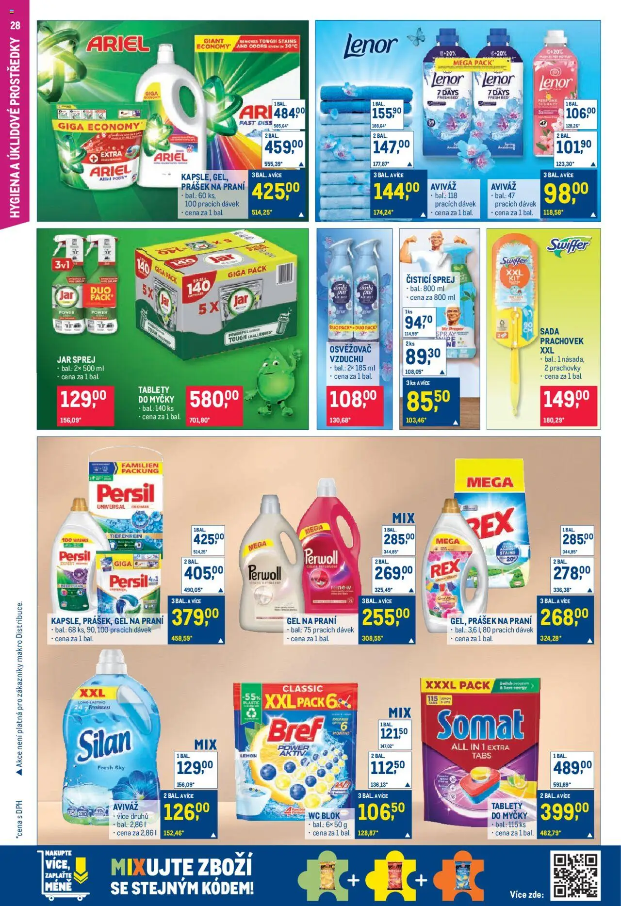 Makro leták - Pro milovníky jídla od 10.09.2025 | Strana: 28 | Produkty: Prášek na praní, Lenor, Perwoll, Jar