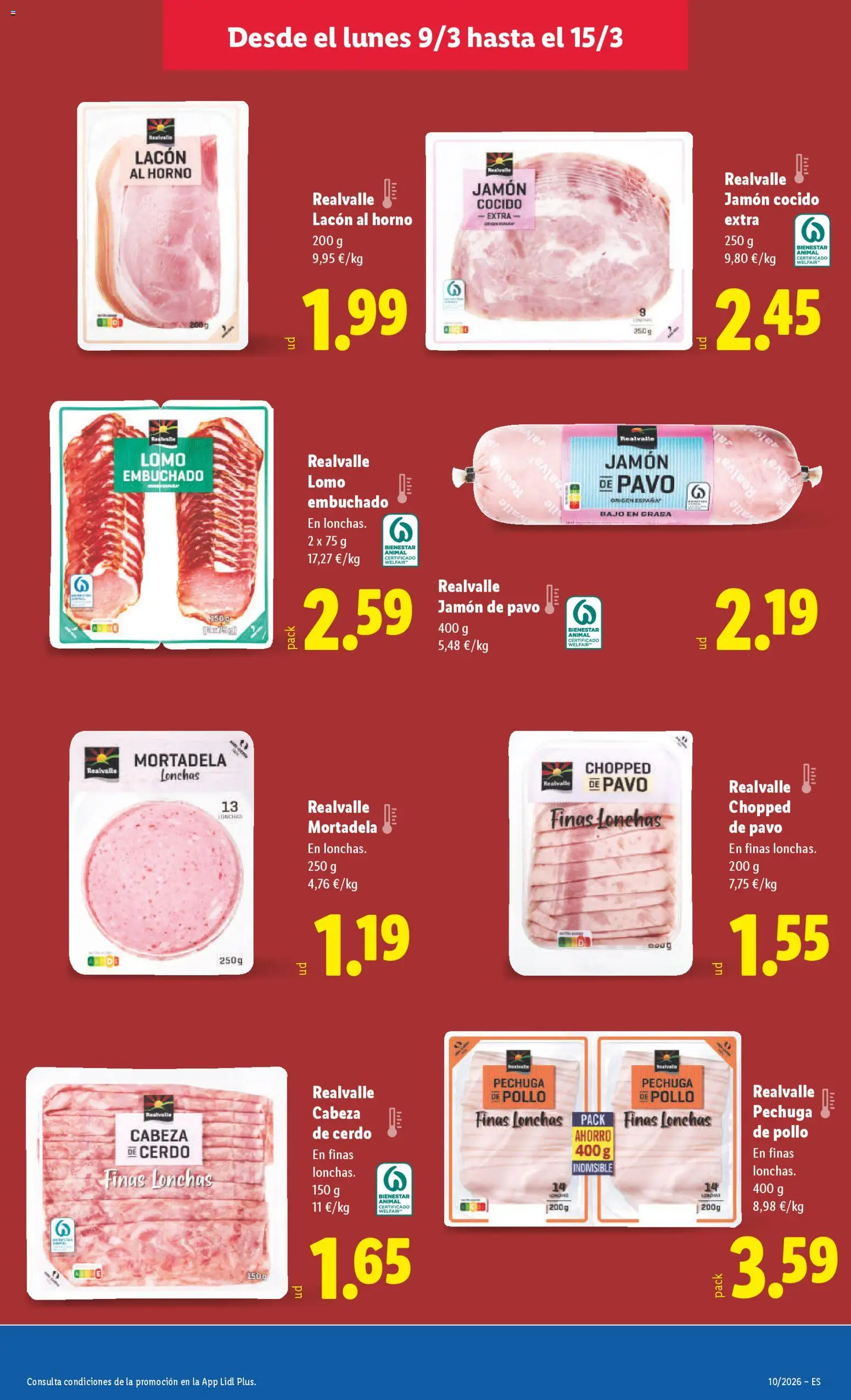 Lidl folleto │ válido desde el 09.03.2026 | Página: 15 | Productos: Jamón, Jamón cocido, Cerdo, Horno