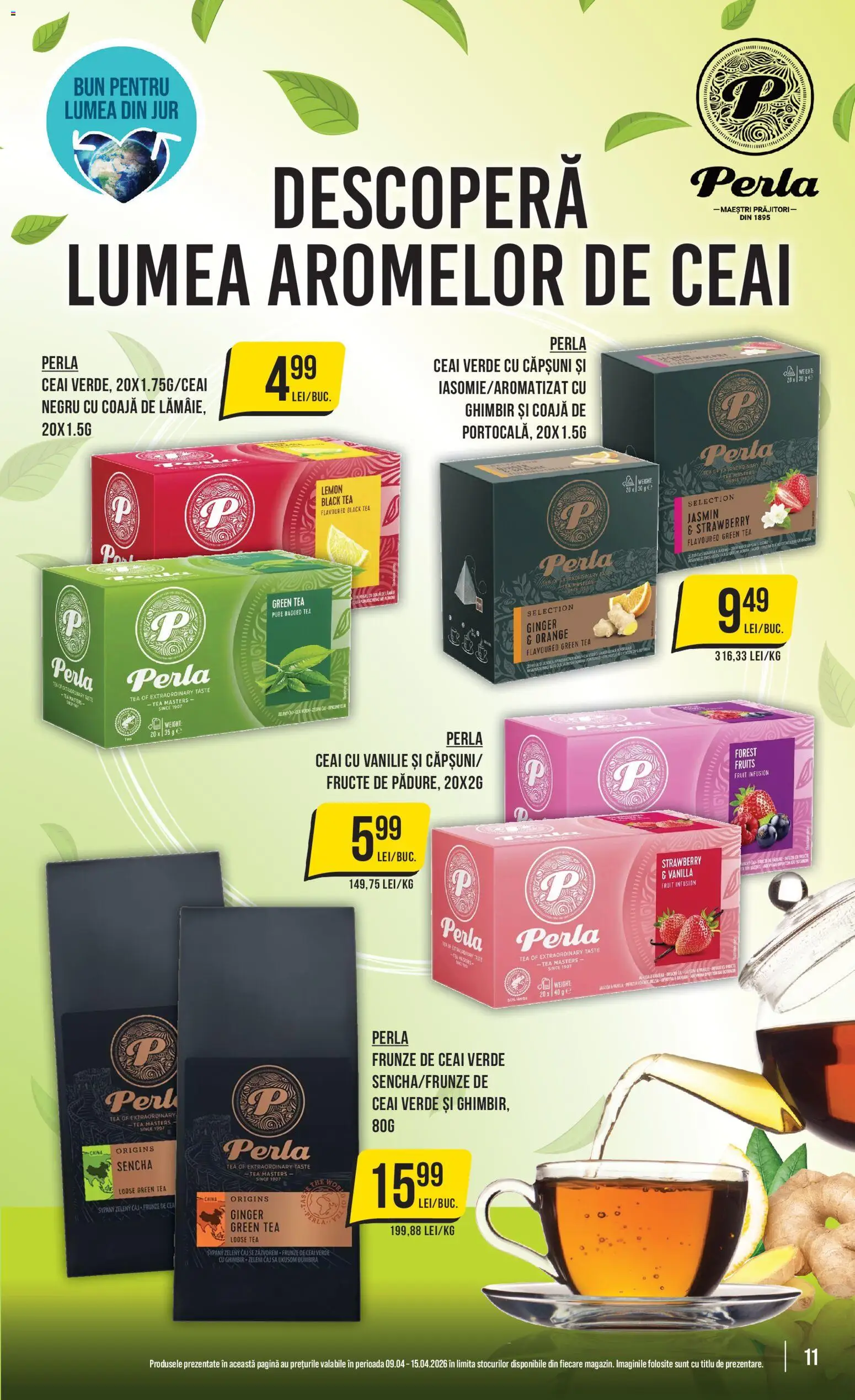 Noul catalog Mega Image – valabil de la 09.04.2026 | Pagină: 11 | Produse: Ceai, Căpșuni, Fructe