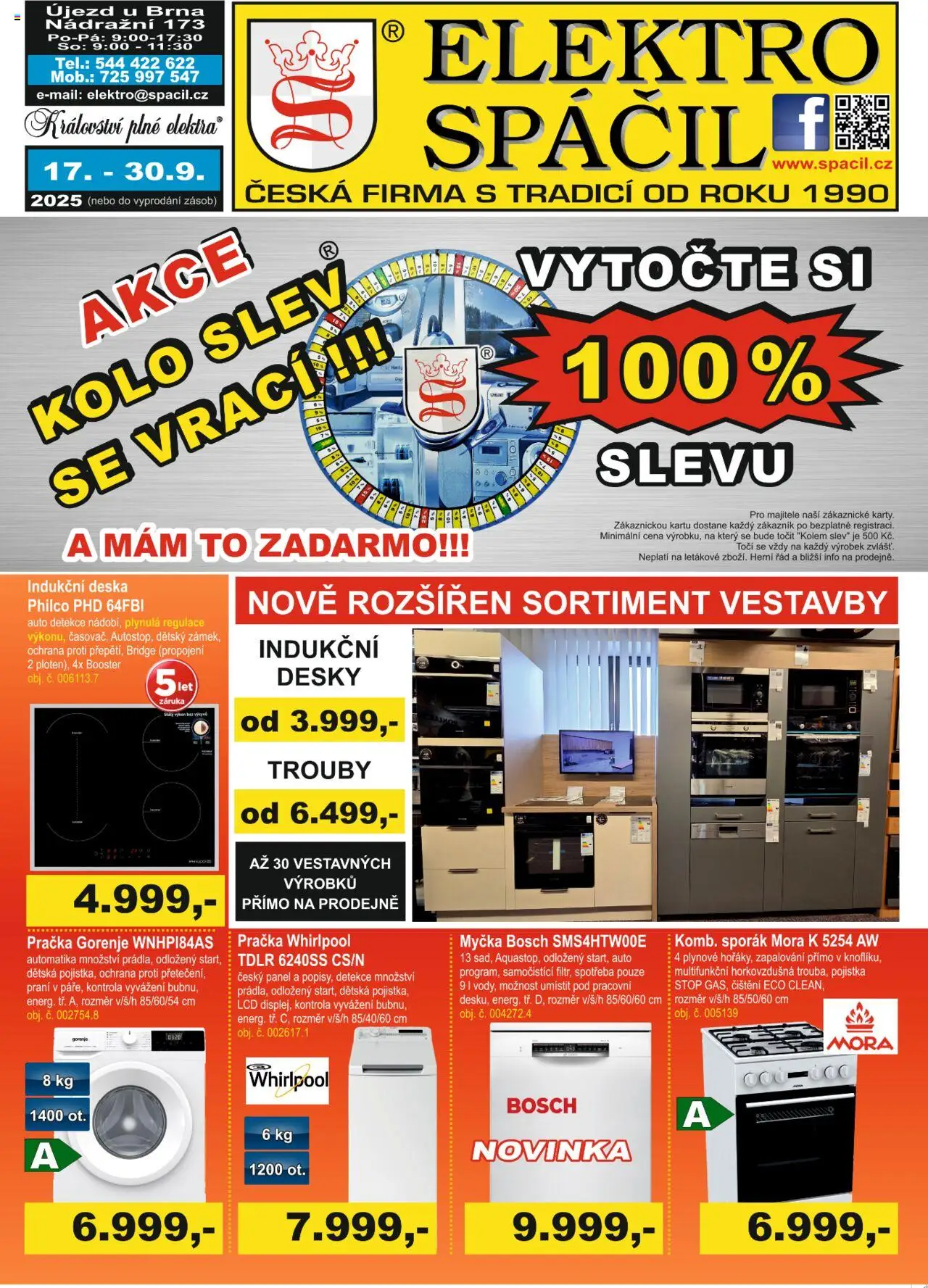 Elektro Spáčil leták od 17.09.2025 | Strana: 1 | Produkty: Myčka, Kolo, Elektro, Desky