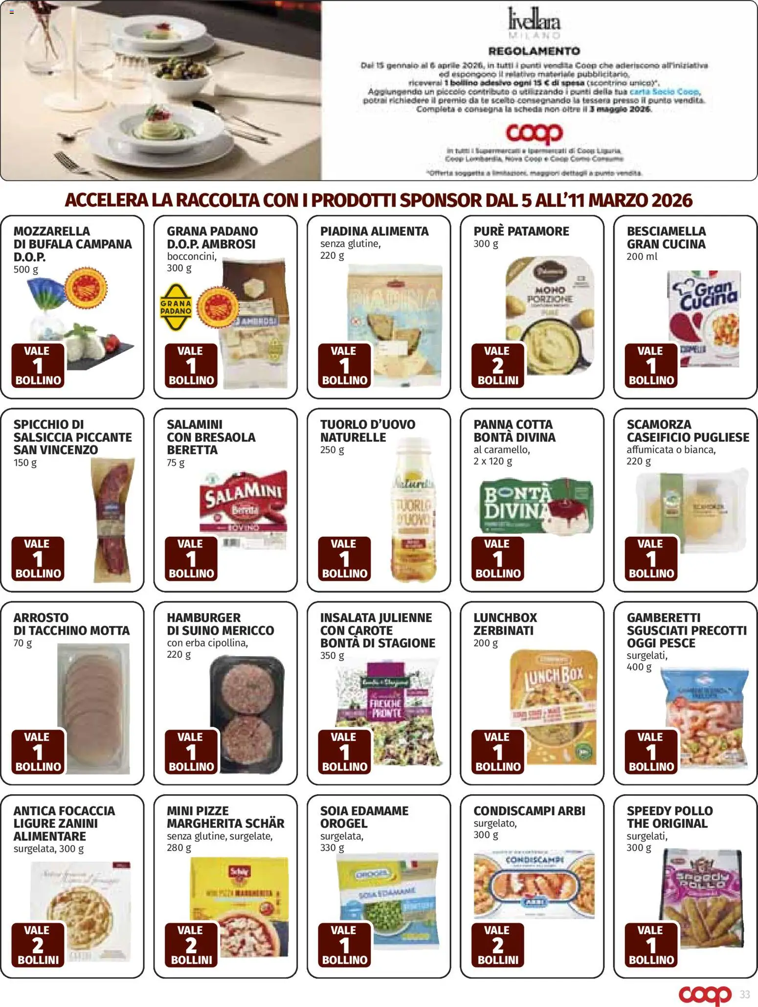 Volantino COOP del 05.03.2026 | Pagina: 33 | Prodotti: Arrosto, Pesce, Bresaola, Carote