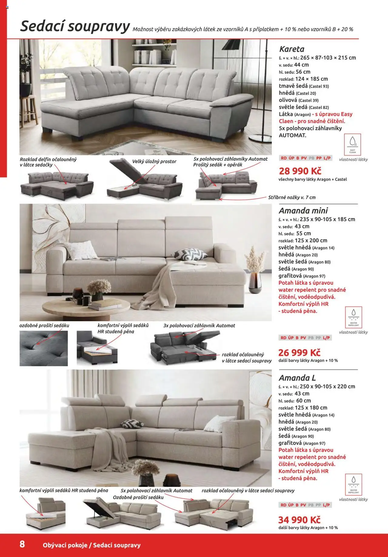ORFA nábytek katalog 2025-2026 od 01.10.2025 | Strana: 8 | Produkty: Repelent, Barvy, Sedačky