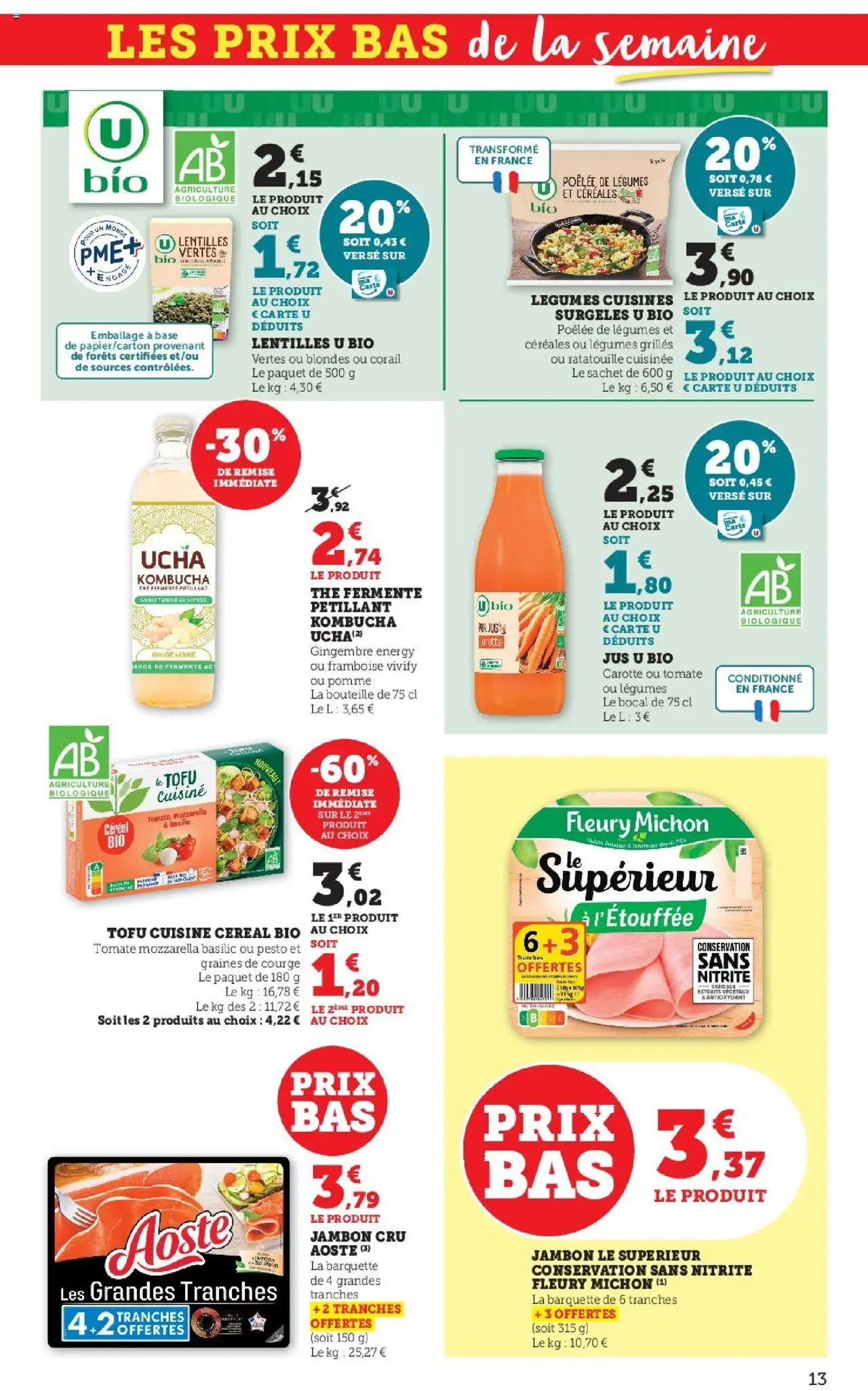 {H1} | Page: 13 | Produits: Framboise, Gingembre, Jambon, Céréales