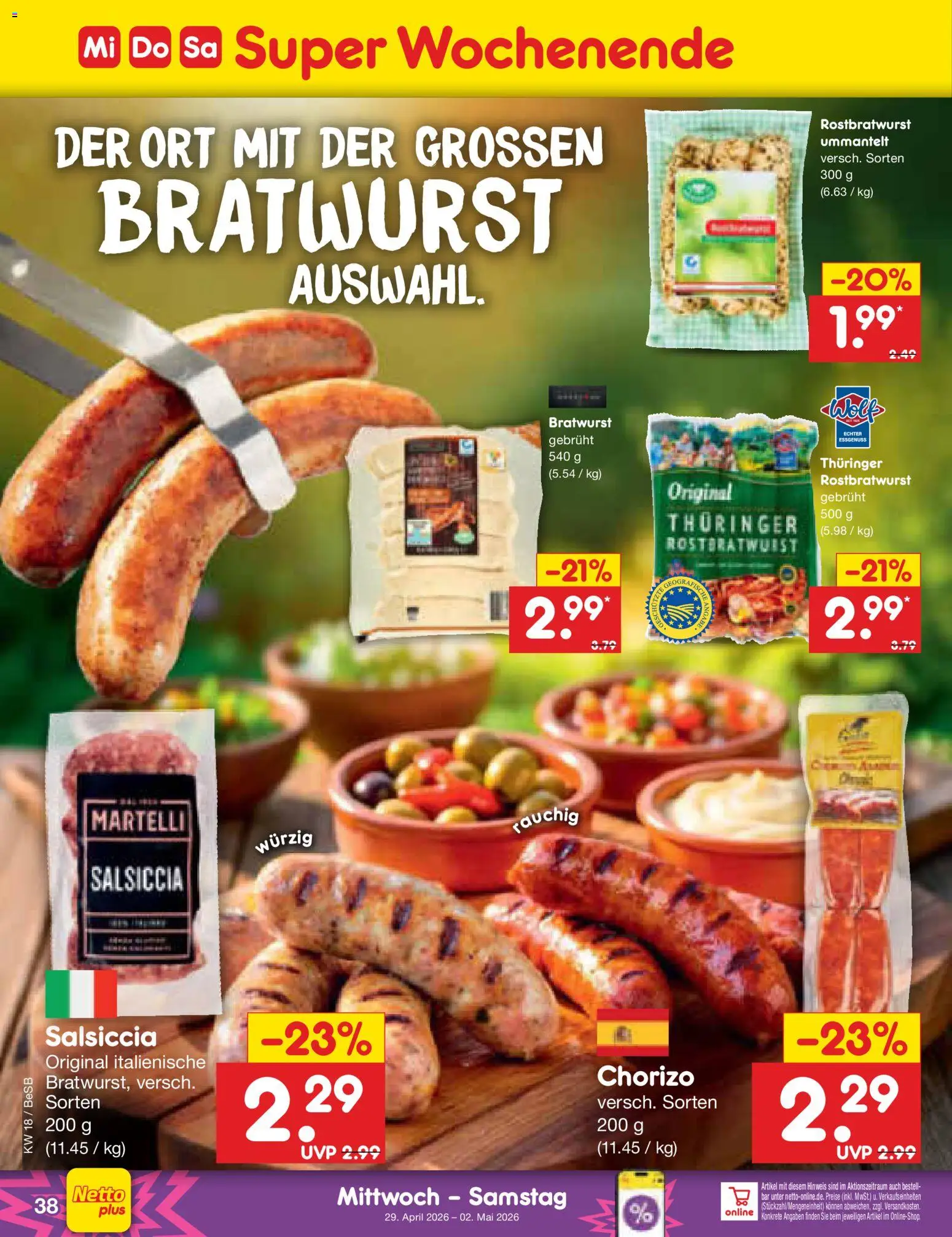 Netto Marken-Discount Prospekt 	 – gültig ab 27.04.2026 | Seite: 52 | Produkte: Bratwurst