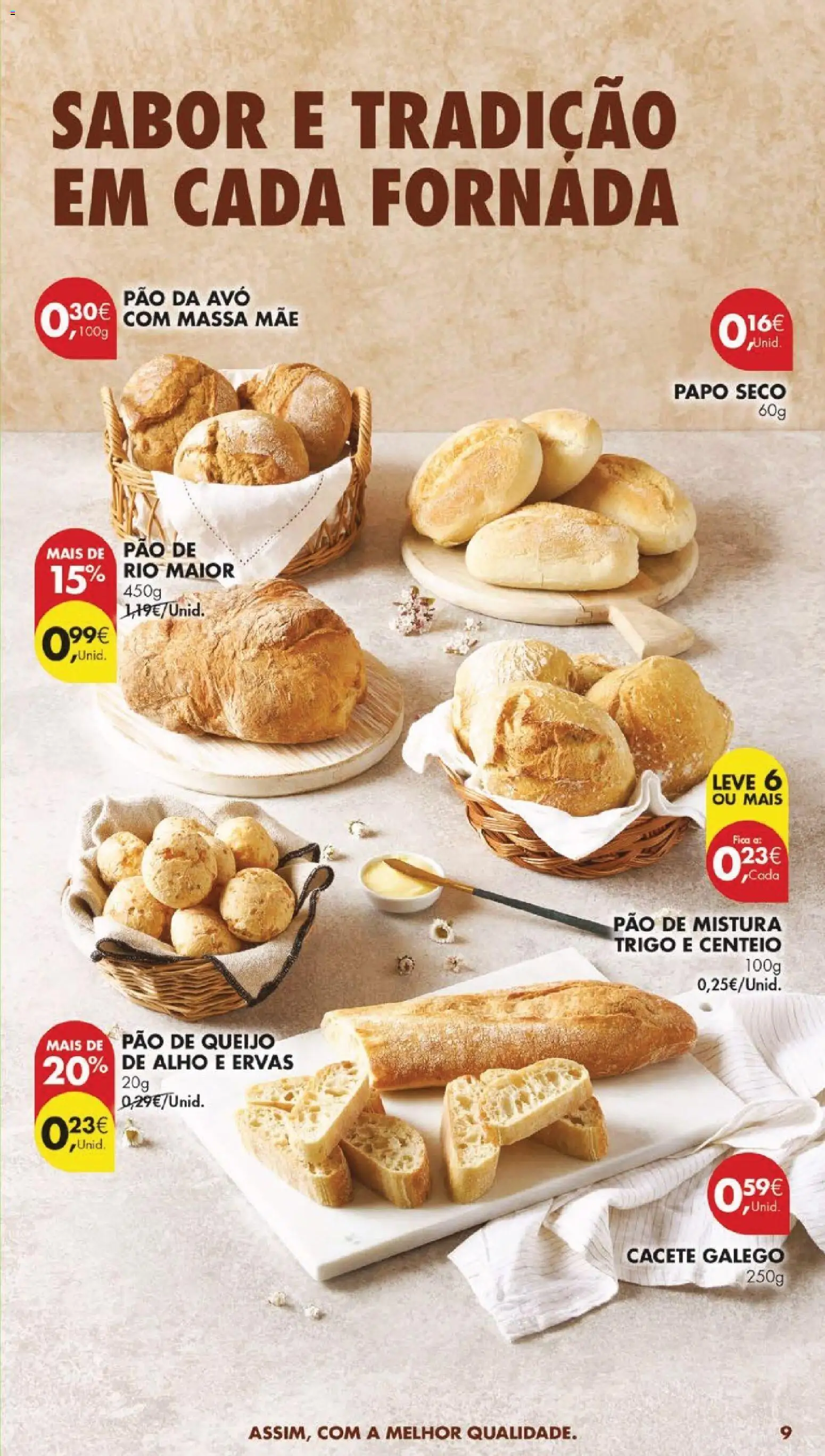 Pingo Doce folheto │ válido de 21.04.2026 | Página: 9 | Produtos: Centeio, Queijo, Pão, Massa