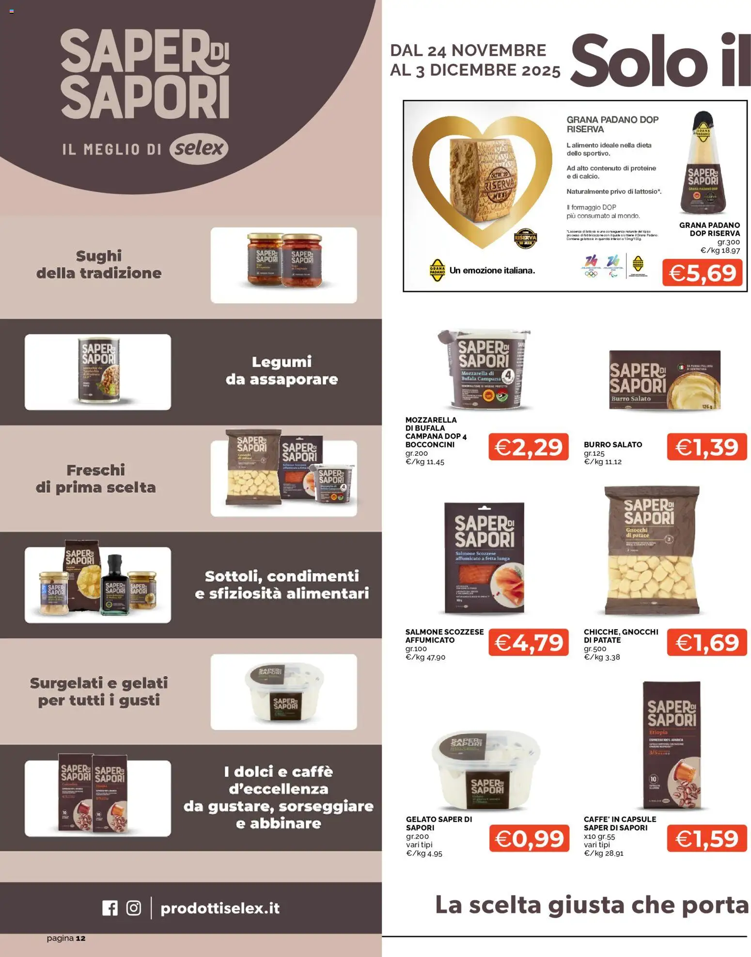 Volantino Mercatò del 24.11.2025 | Pagina: 12 | Prodotti: Legumi, Caffè, Mozzarella, Burro