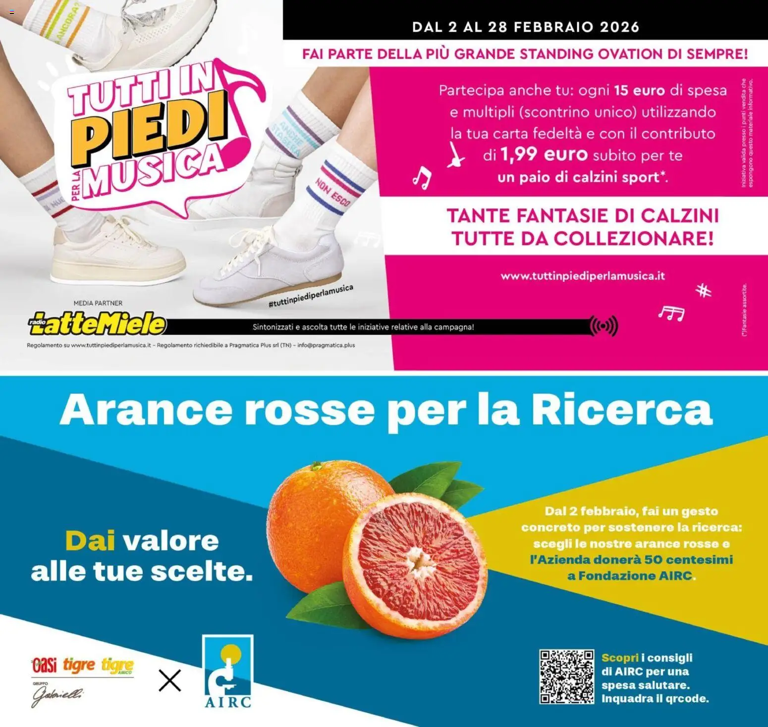 Volantino Oasi del 29.01.2026 | Pagina: 4 | Prodotti: Arance, Tè, Calzini