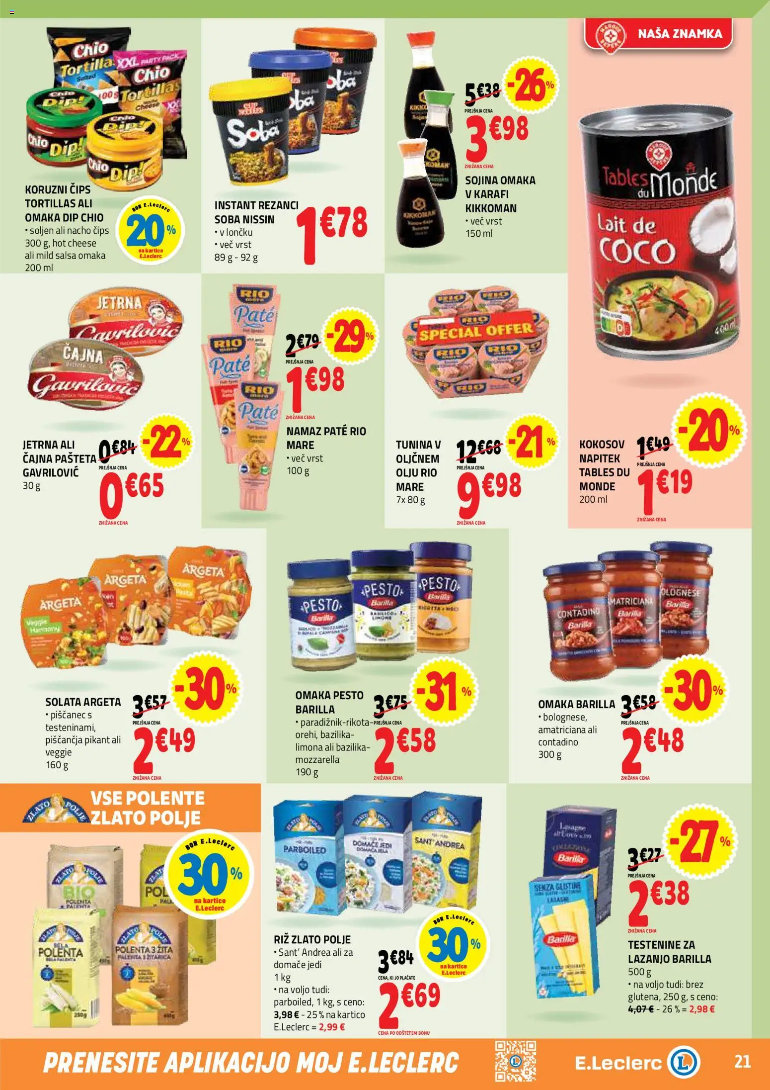 Novi E.leclerc katalog ponudbe – veljaven od 25.03.2026 | Stran: 21 | Izdelki: Rezanci, Polenta, Riz, Limona
