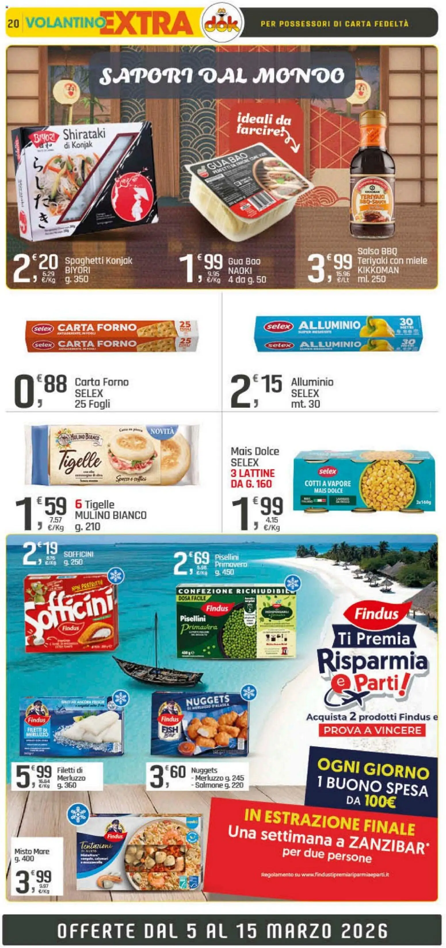 Volantino DOK del 05.03.2026 | Pagina: 20 | Prodotti: Merluzzo, Salsa, Mais, Carta forno