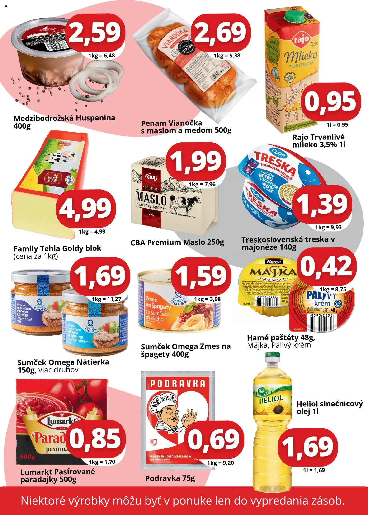 Nové CBA Komfos akcie – leták je platný od 31.10.2025 | Strana: 2 | Produkty: Maslo, Olej, Krém, Trvanlivé mlieko