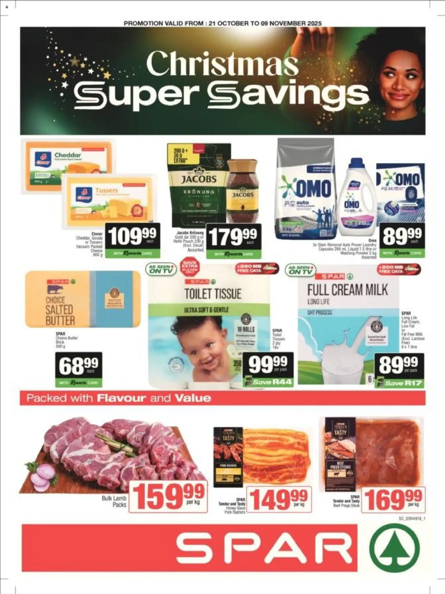 New Spar catalogue – valid from 21.10.2025 | Page: 1 | Products: Milk, Butter, Cream, Fruit