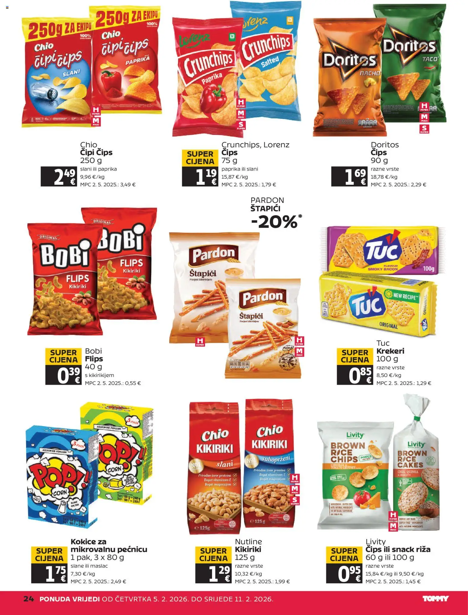 Tommy katalog | vrijedi od 05.02.2026 | Stranica: 24 | Proizvodi: Flips, Maslac, Čips, Štapići