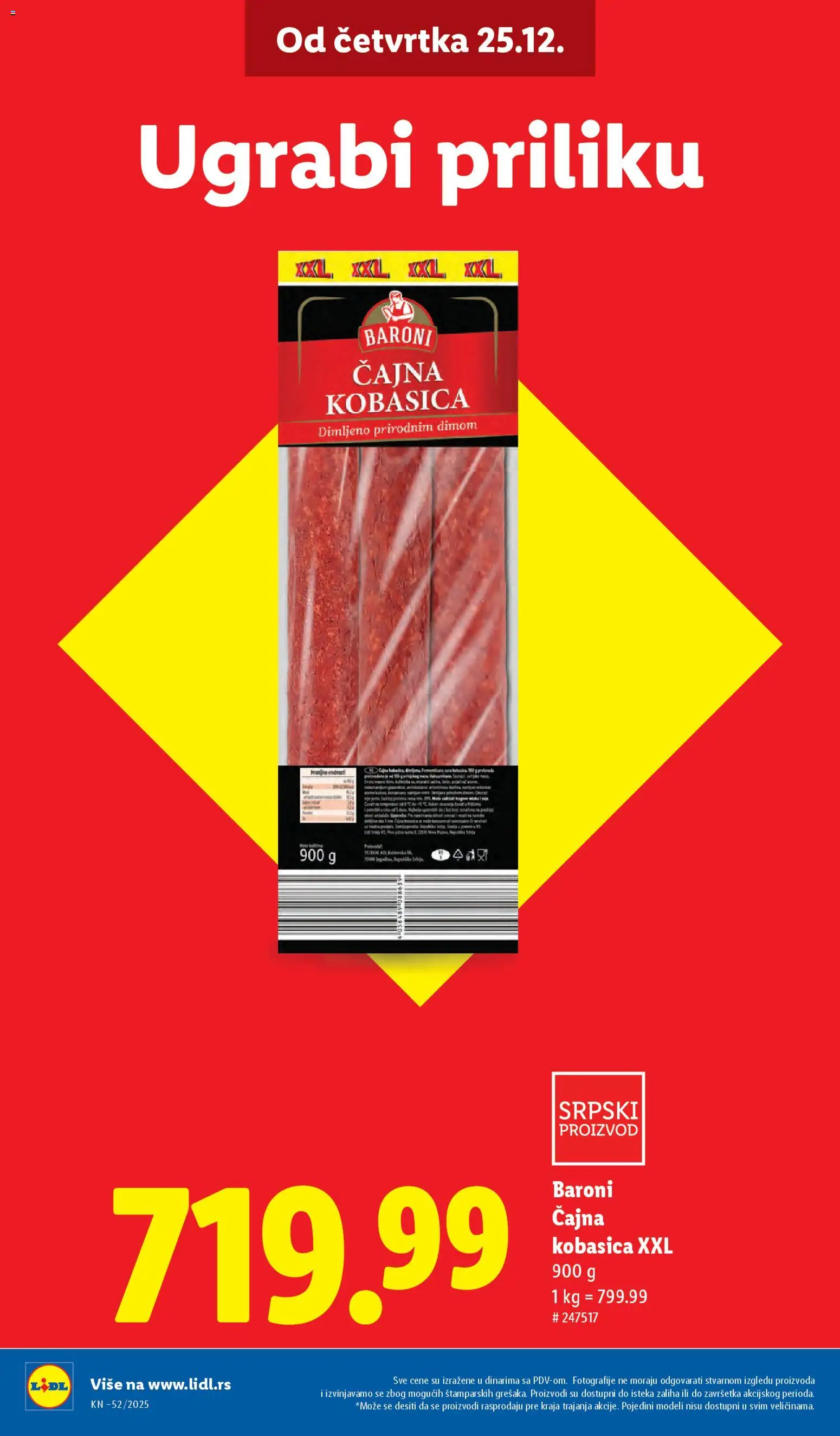 Lidl katalog - važi od 25.12.2025 | Strana: 4 | Proizvode: Kobasica