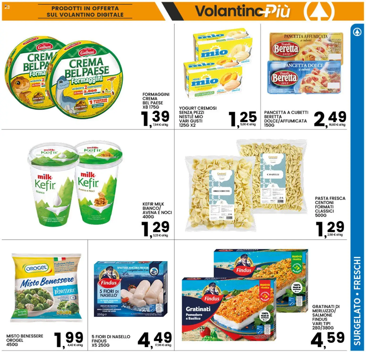 Volantino Interspar del 09.04.2026 | Pagina: 23 | Prodotti: Crema, Yogurt, Merluzzo, Pancetta