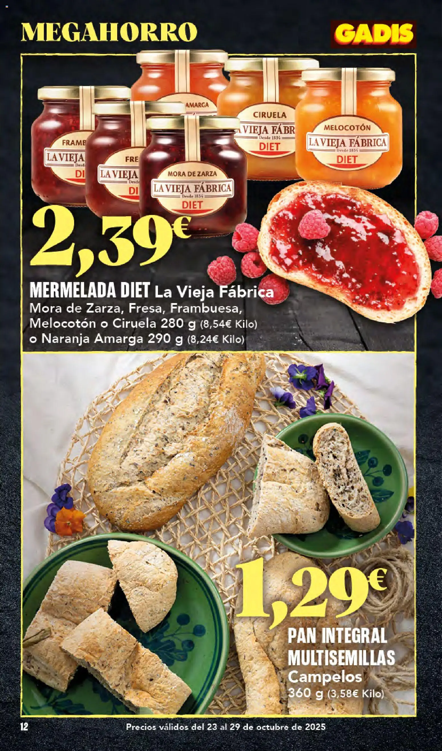 Gadis folleto │ válido desde el 23.10.2025 | Página: 12 | Productos: Pan, Pan integral