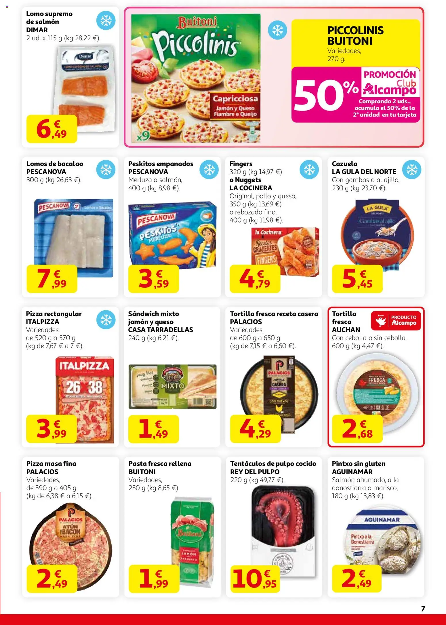 Alcampo - HP Catalán │ válido desde el 12.02.2026 | Página: 7 | Productos: Jamón, Pizza, Pasta, Nuggets