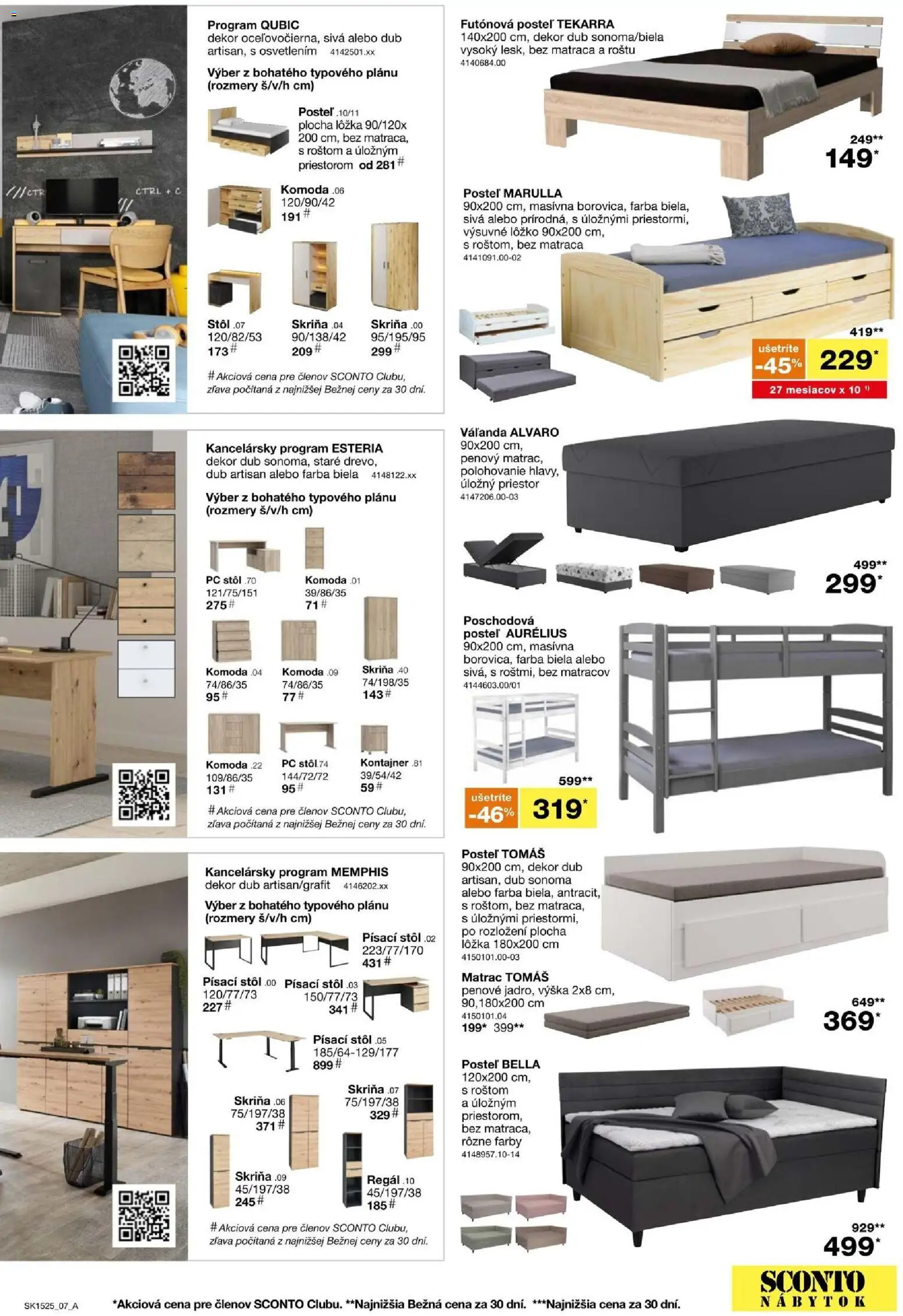 Nové Sconto nábytok akcie – leták je platný od 26.11.2025 | Strana: 7 | Produkty: Nábytok, Matrac, Poschodová posteľ, Posteľ