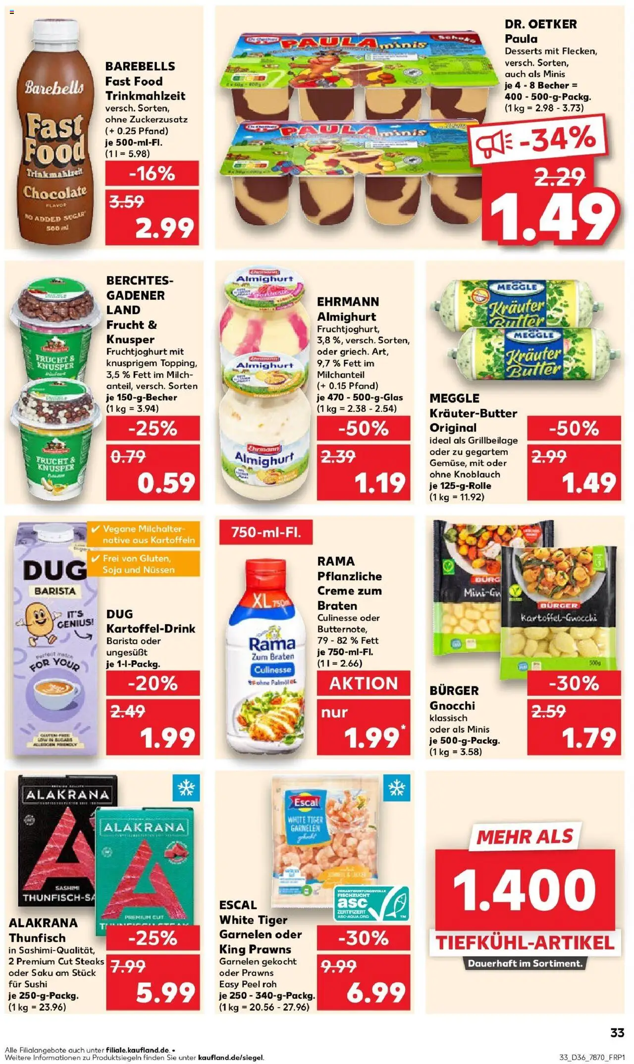 Kaufland prospekt Frankfurt Am Main	 – gültig ab 07.09.2025 | Seite: 33 | Produkte: Rama, Thunfisch, Kartoffeln, Knoblauch