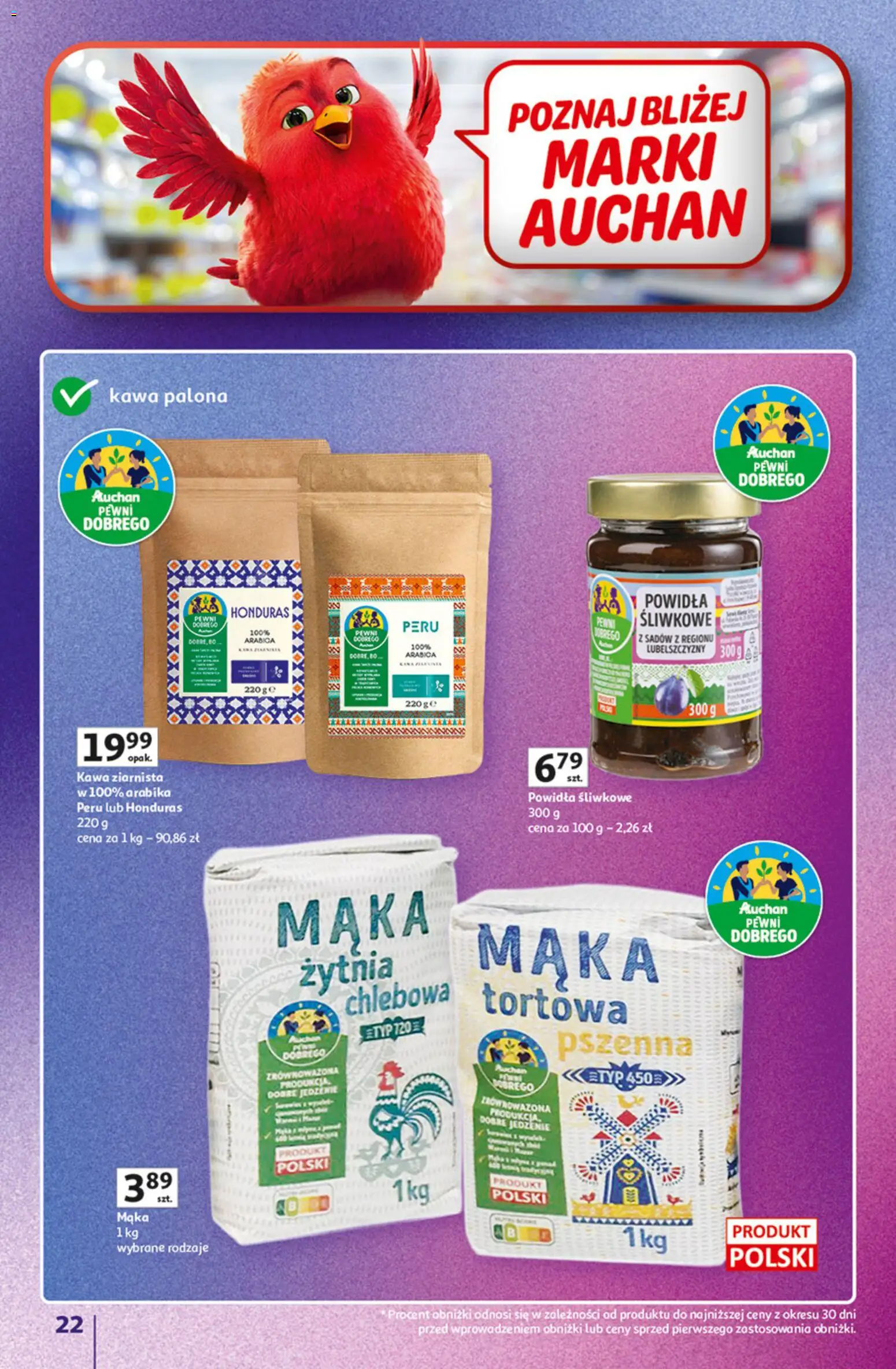 Auchan gazetka - Znane Marki Hipermarket od 23.04.2026 | Strona: 22 | Produkty: Powidła śliwkowe, Kawa ziarnista, Powidła, Kawa