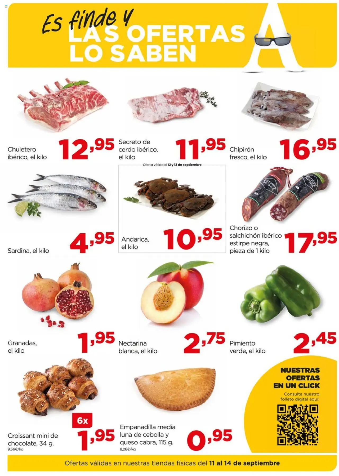 Alimerka - Fin de semana │ válido desde el 11.09.2025 | Página: 2 | Productos: Queso, Croissant, Κάδος απορρυμάτων, Παγωμένο τσάι
