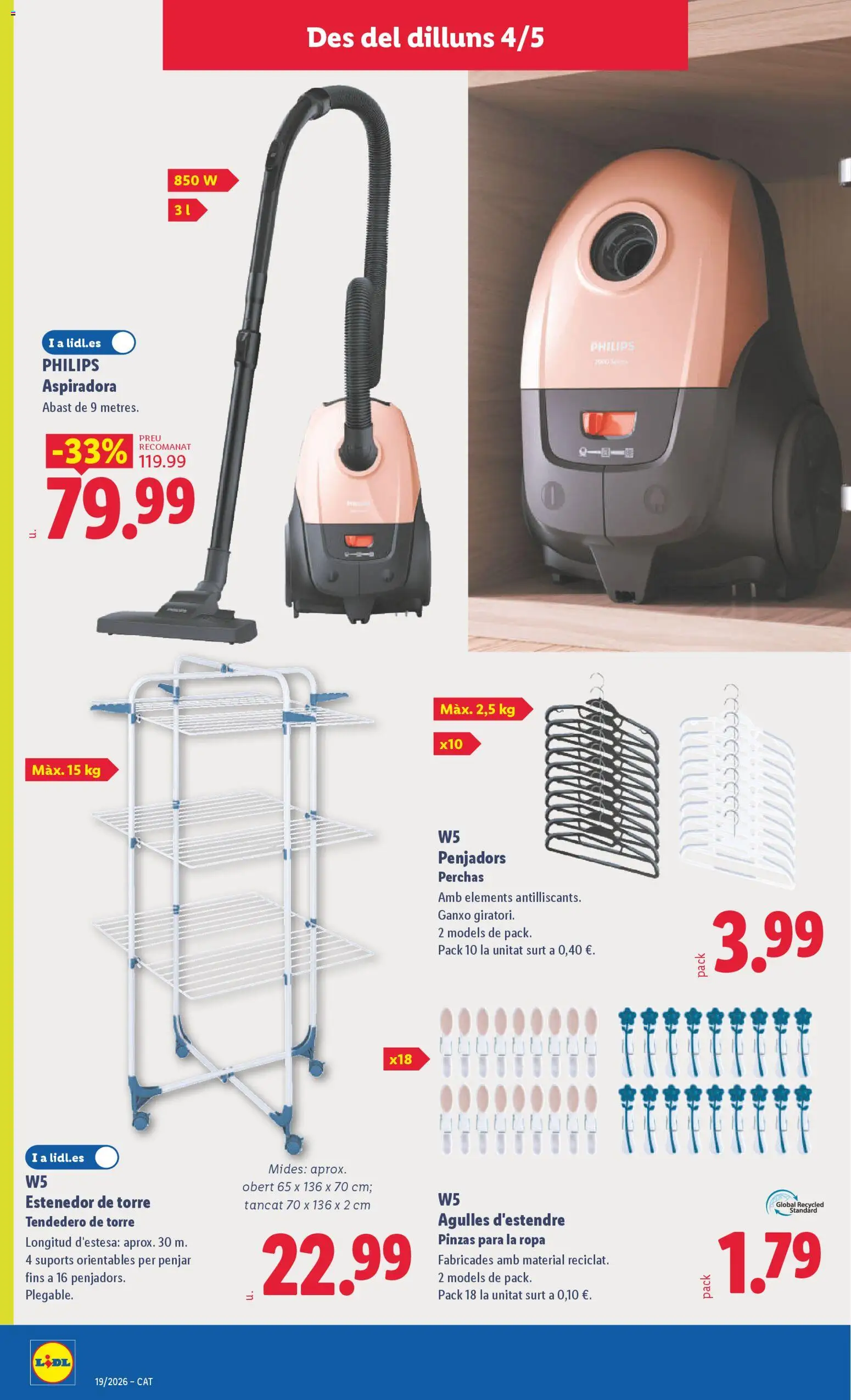 Lidl folleto de bazar │ válido desde el 04.05.2026 | Página: 16 | Productos: Ropa, Tendedero, Aspiradora